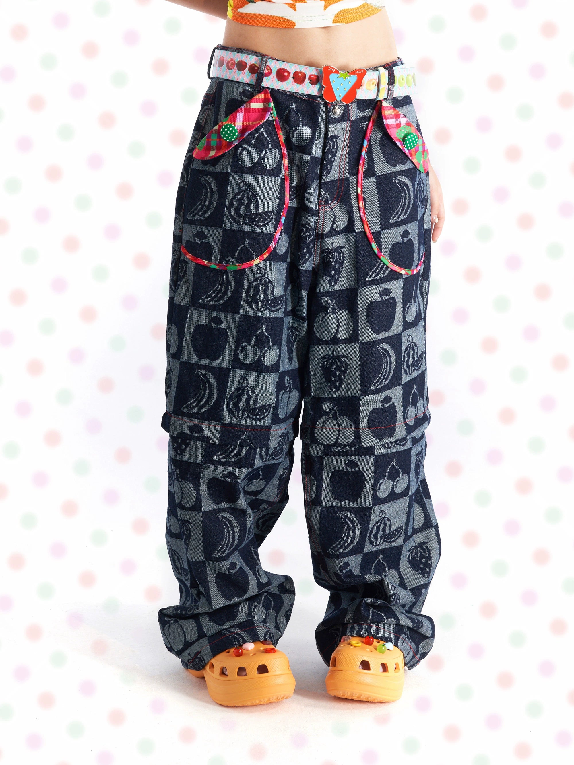 Harajuku Jeans Fruits Detachable Jeans - Fruits by Land Decora