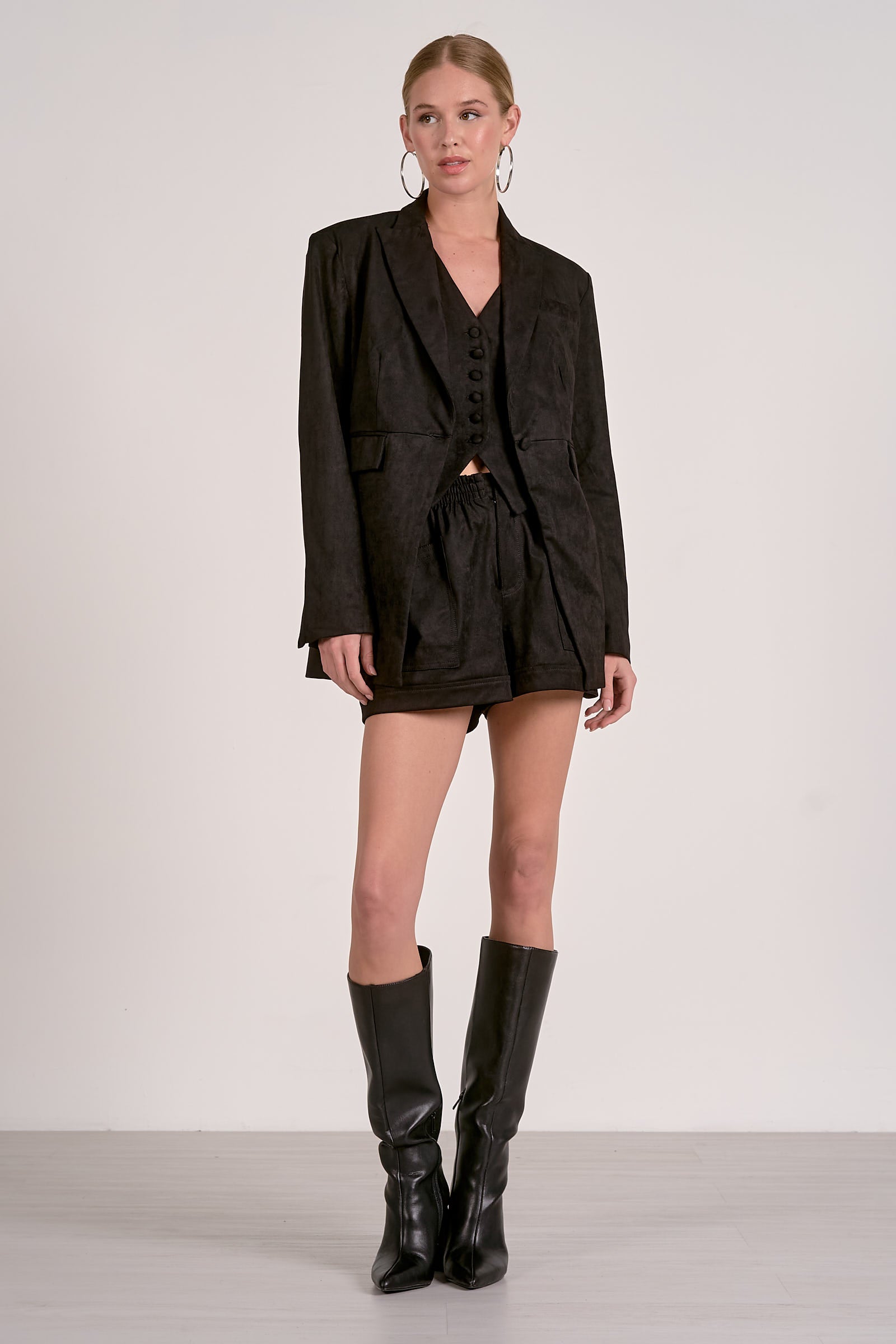 Elan Suede Blazer in Black by Sierra Deene