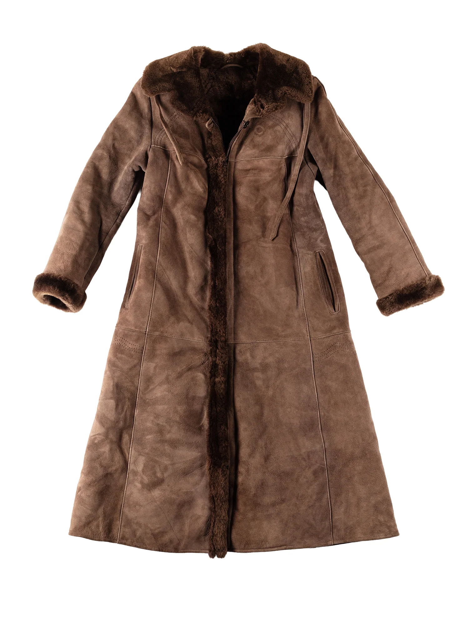 Vintage 70's Women Penny Lane Sheepskin Coat in Brown by Northern Grip
