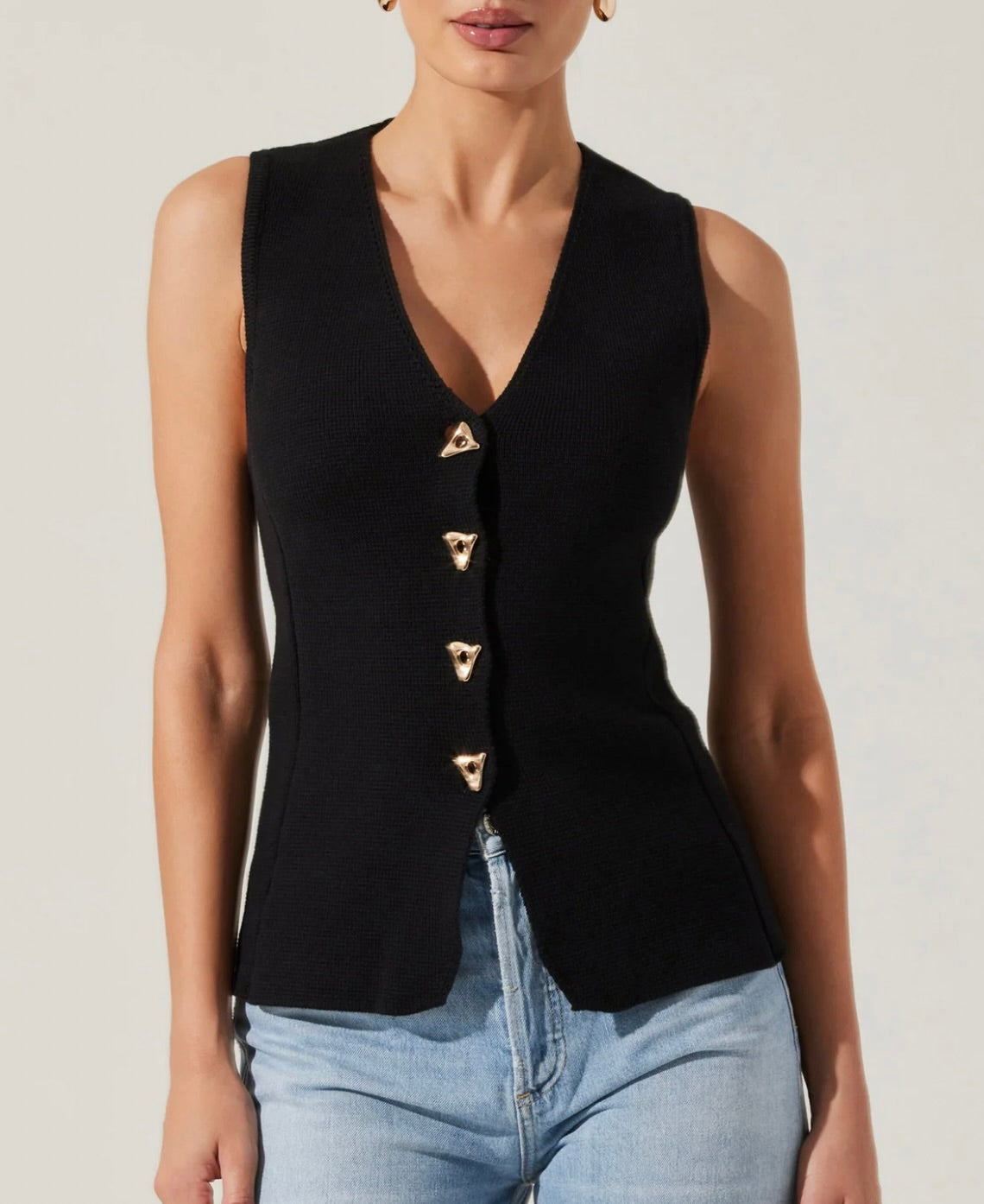 Jayce V-Neck Sweater Vest by Sierra Deene