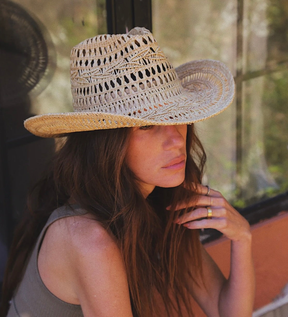 Wyeth Rocky Raffia Straw Hat in Natural by Sierra Deene
