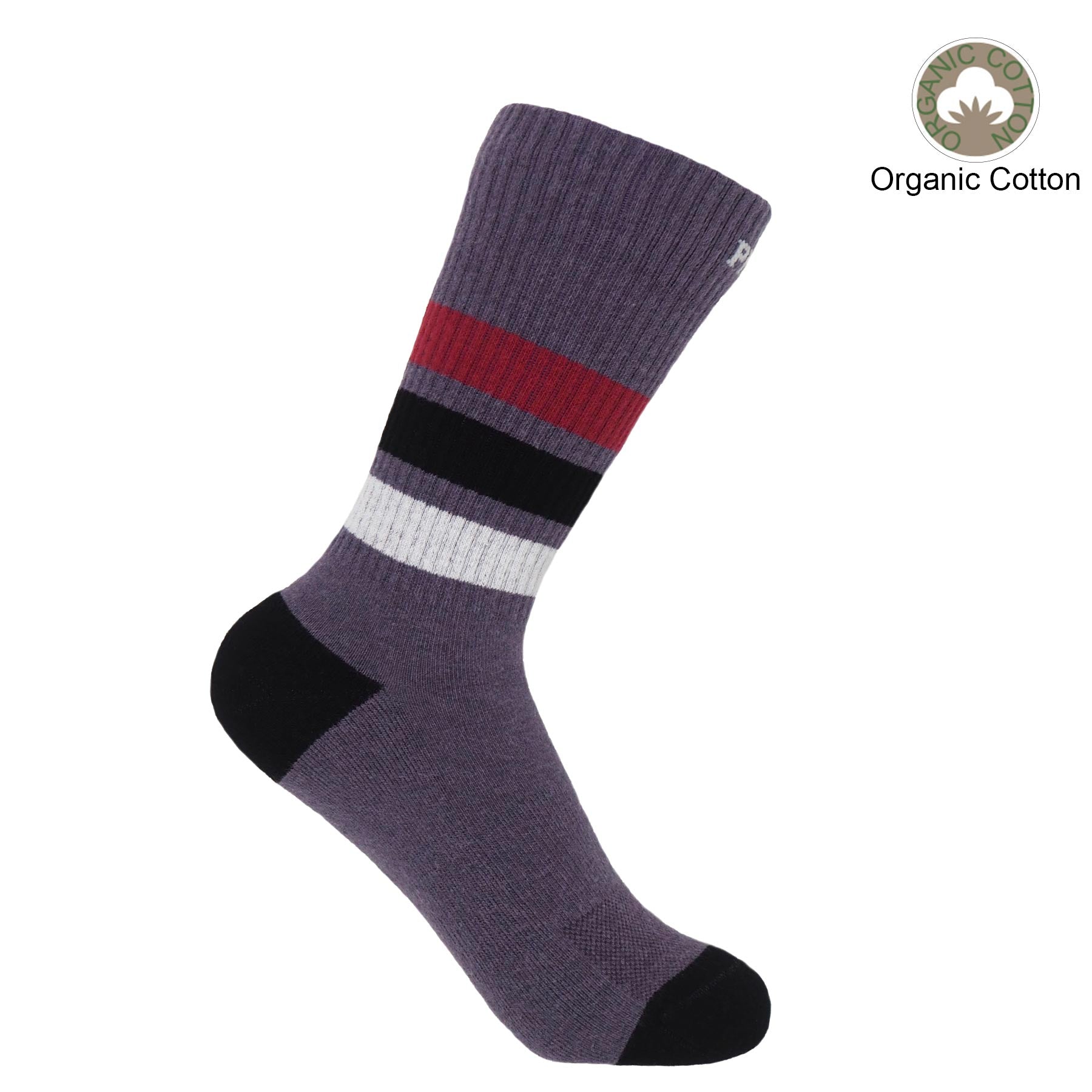 Striped Organic Women's Sport Socks - Mauve by Peper Harow