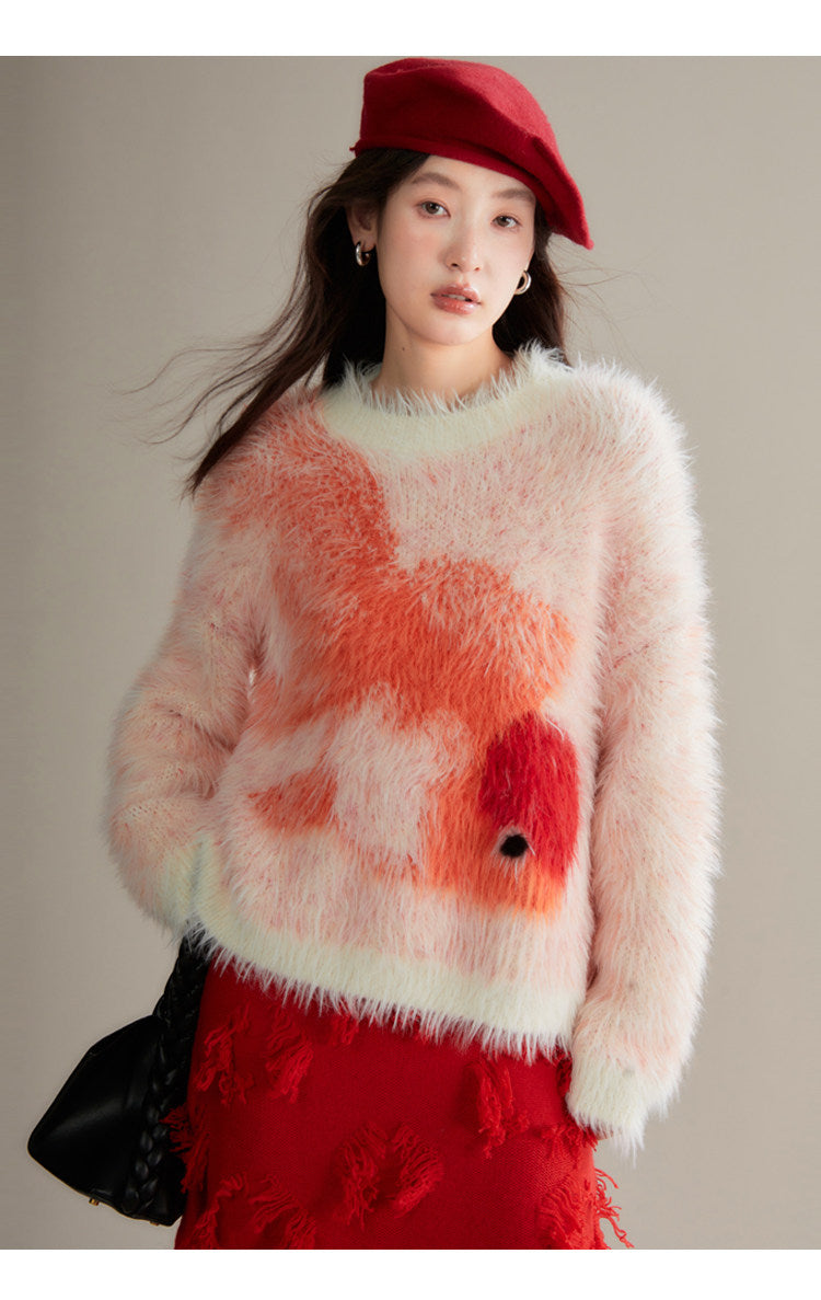 Koi Fish Orange Knit Sweater - uare by Land Decora