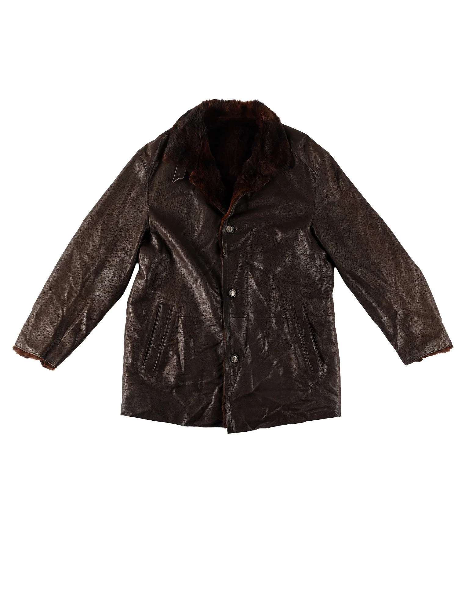 Vintage 80's Men Sheepskin/Fur Coat in Brown by Northern Grip