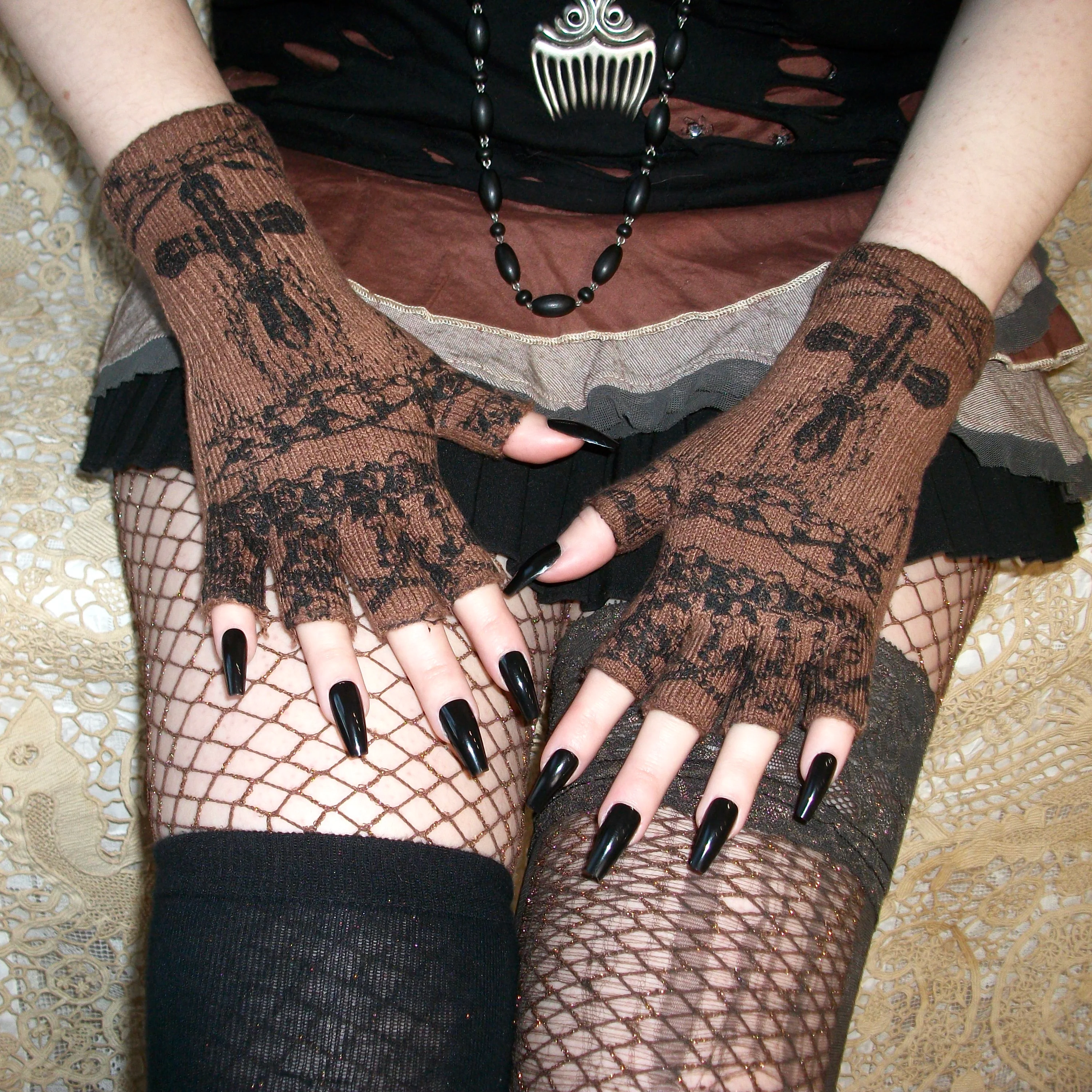 worshiped gloves - brown by louisa leilani