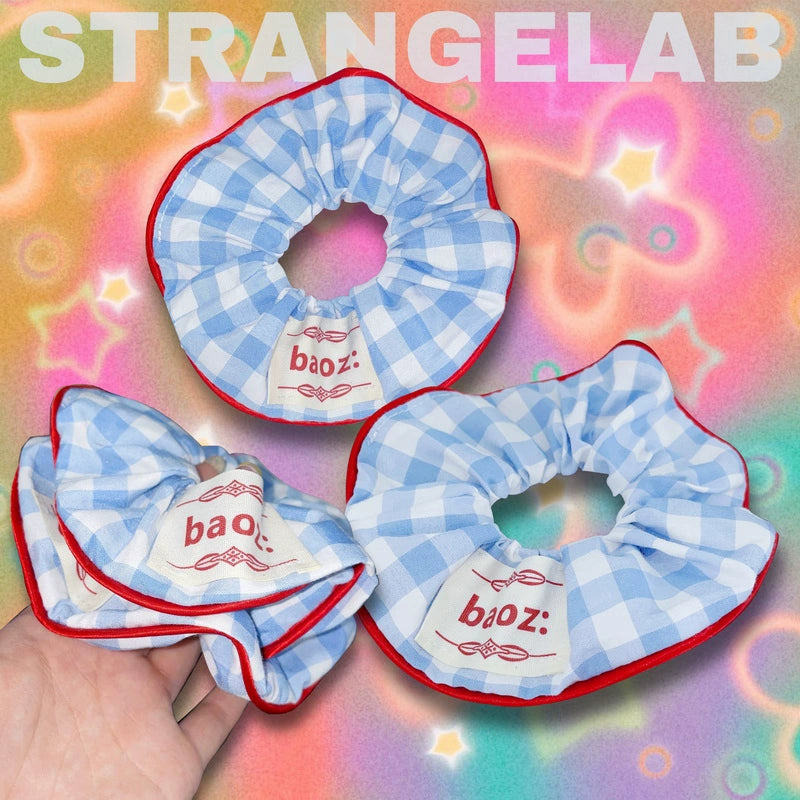 Blue Plaid Scrunchie - Decora Kei Harajuku Style by Land Decora