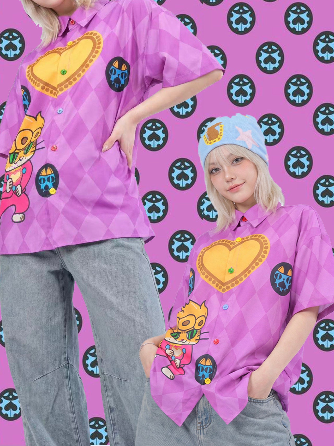 Anime Cat Graphic Shirt - MeowMeow Bug by Land Decora