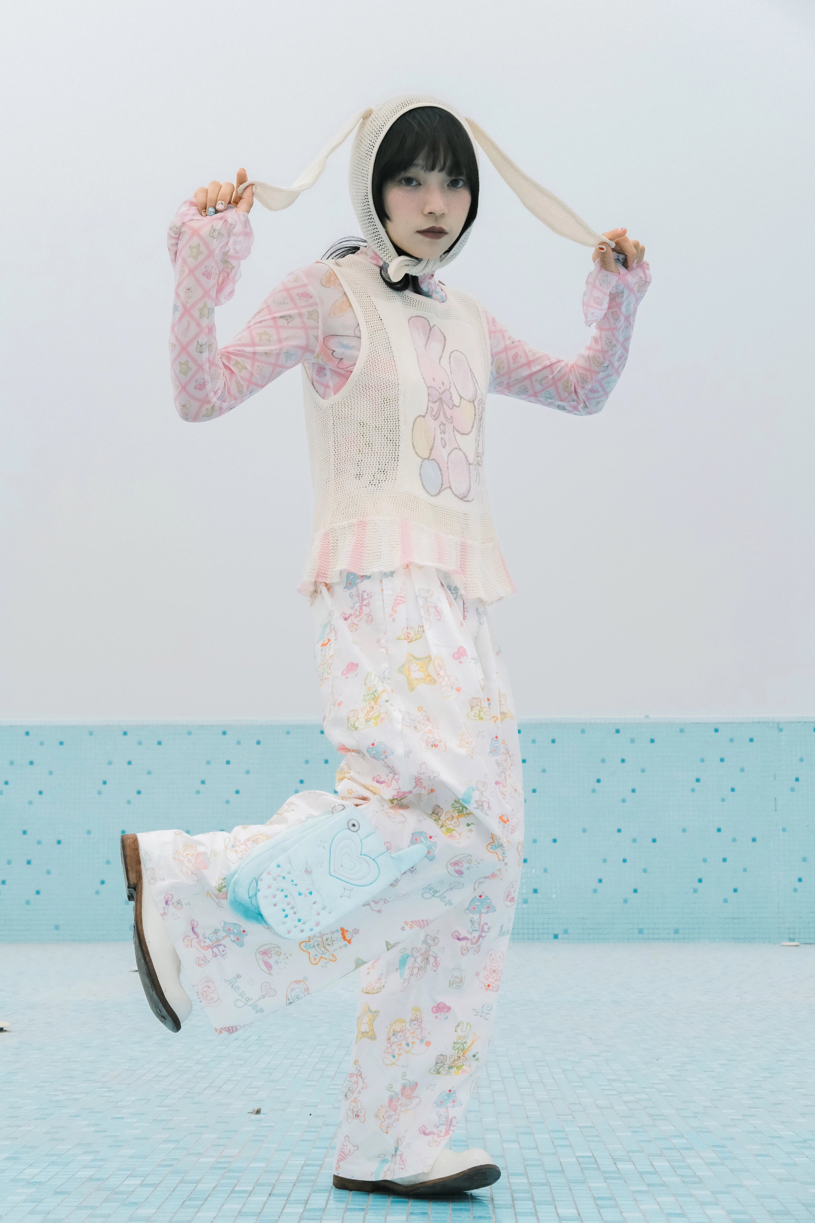 Decora Fashion Flip Phone Wide Pocket Pants - Harajuku Style by Land Decora