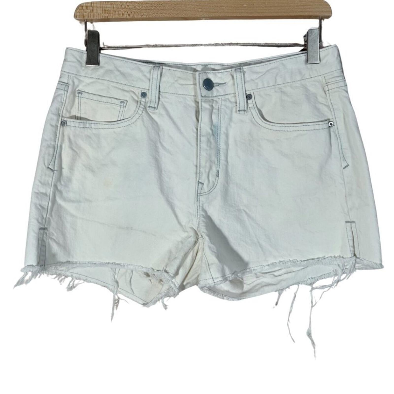 GAP High Rise Slim Cut-Offs Bleached White Denim Shorts Distressed Siz by Hot Girl Secondhand