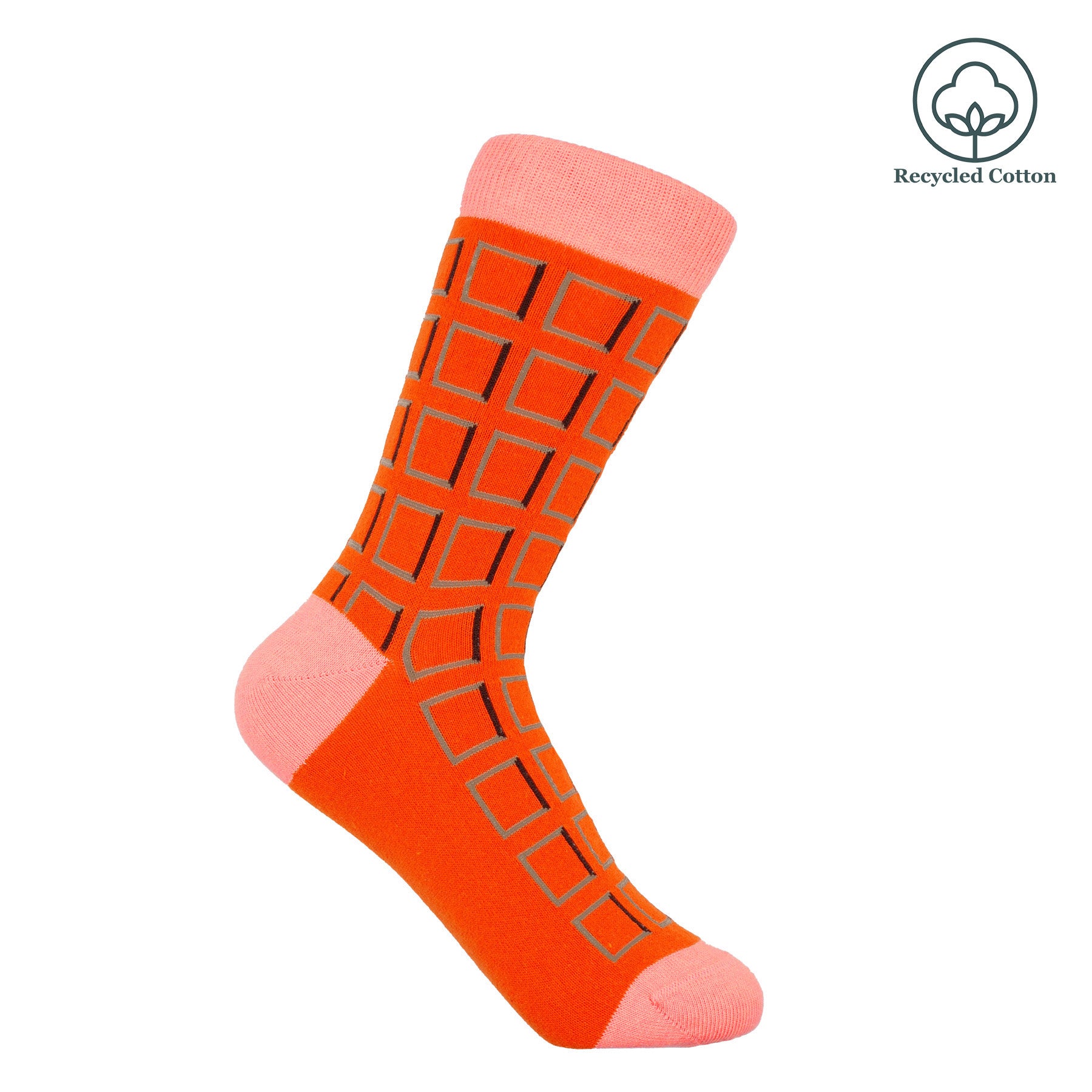 Cube Women's Socks - Orange by Peper Harow
