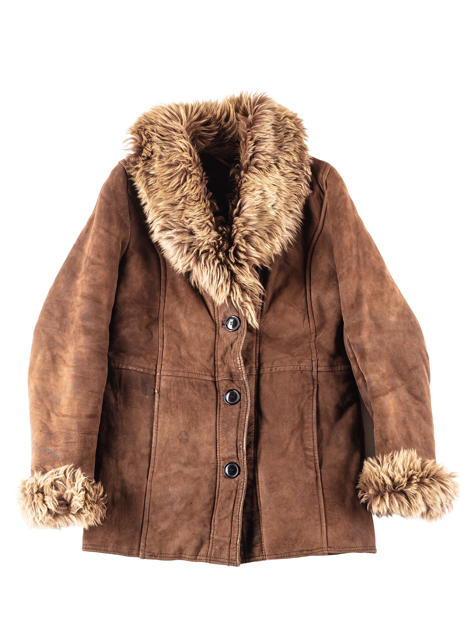 Vintage 70's Women Penny Lane Sheepskin Coat in Brown by Northern Grip