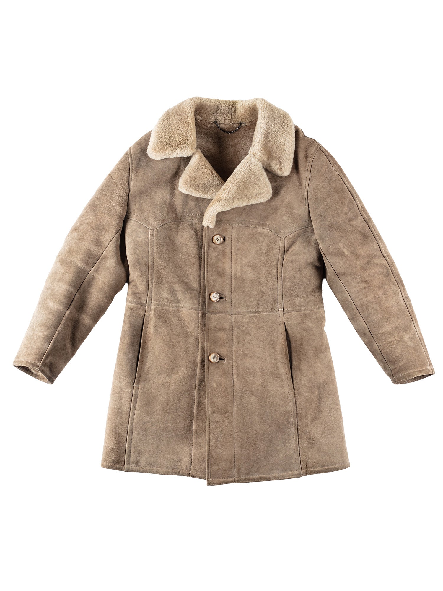 Vintage 70's Men Sheepskin Coat in Gray by Northern Grip