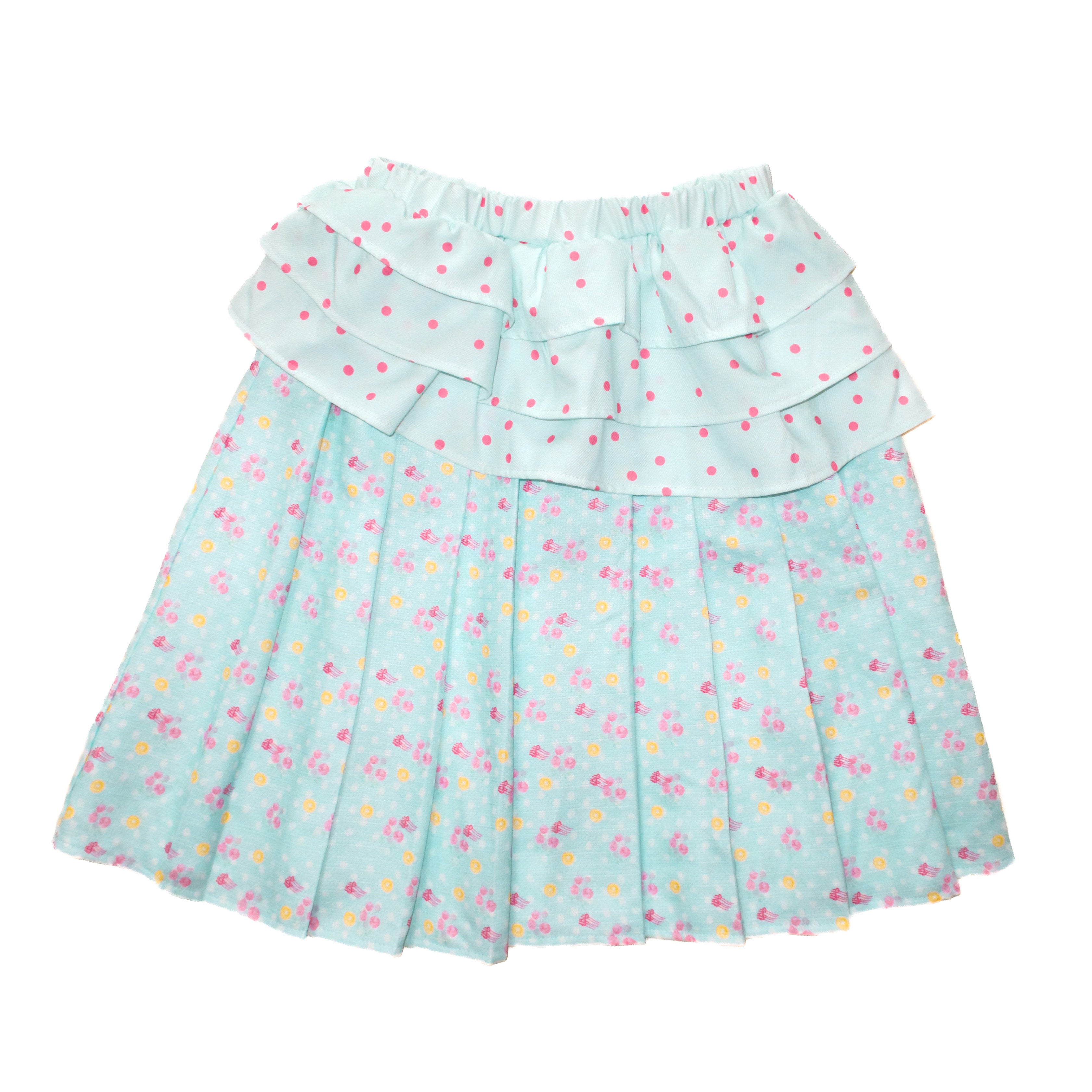 Mint Floral Ruffle Skirt - YJM with biubiu by Land Decora