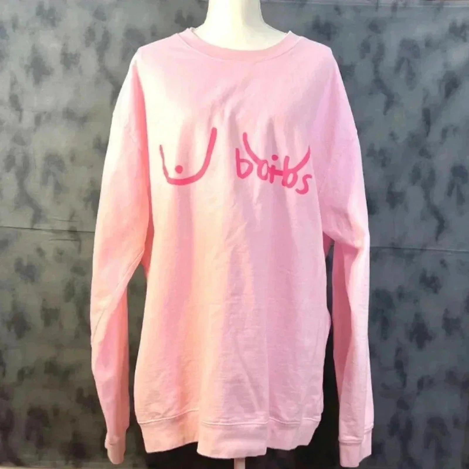 Boibs Pink Boob Crewneck Sweatshirt Women's Size 3XL by Hot Girl Secondhand