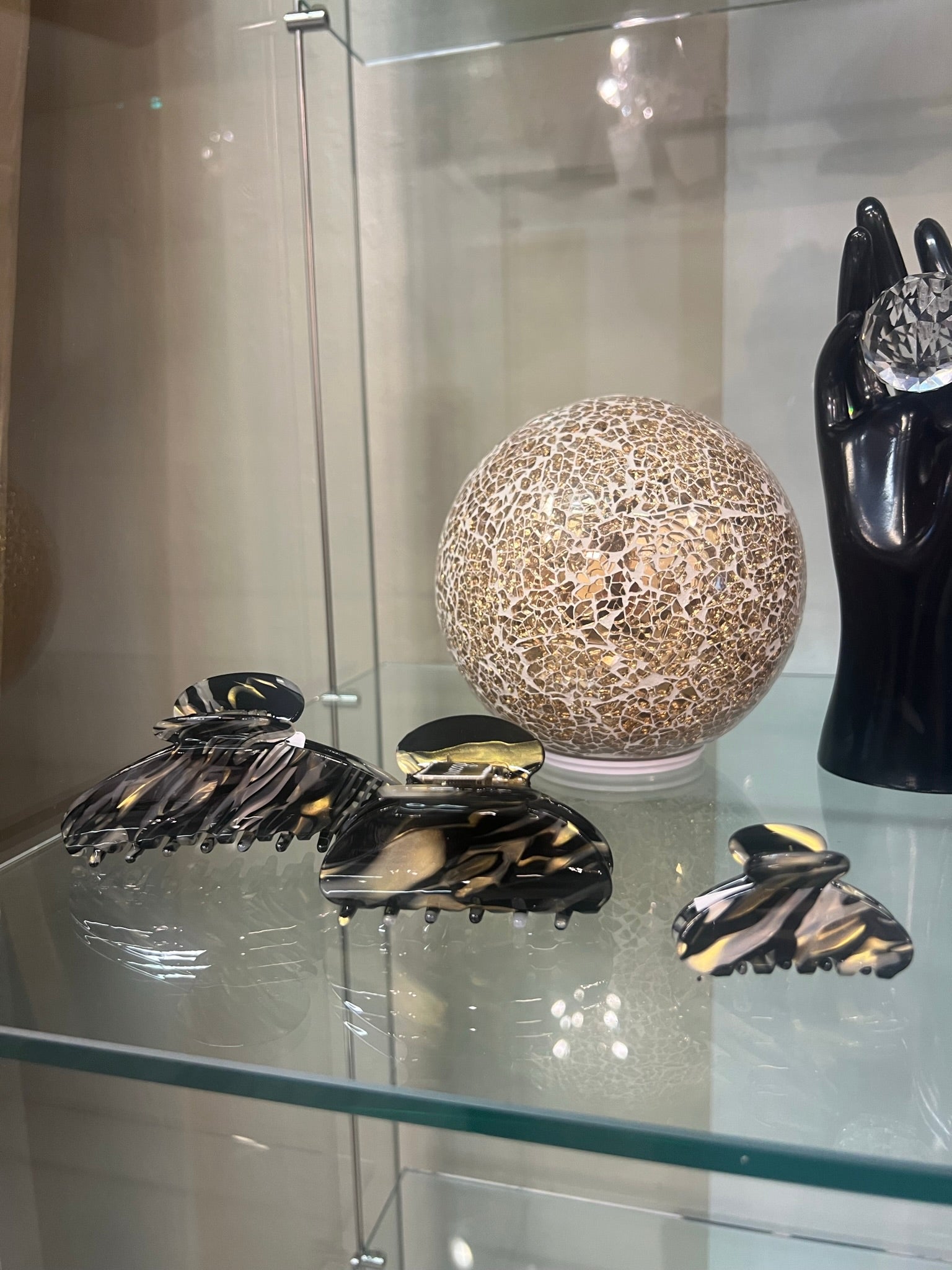 Sofia Acetate Jaw in Black & Gold by Sierra Deene