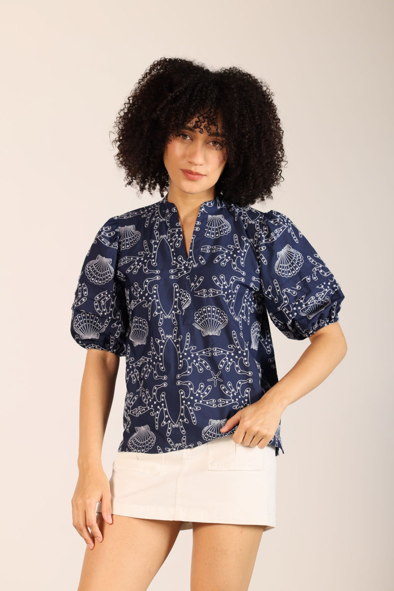 NAVY MIA TOP by Maude Vivante