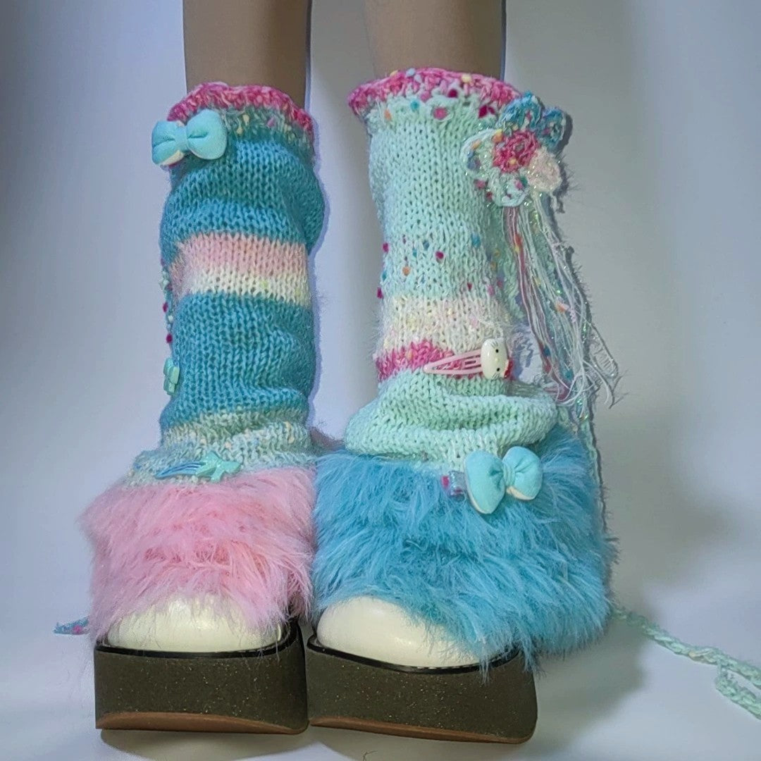 Kawaii Harajuku Knit Leg Warmers by Land Decora