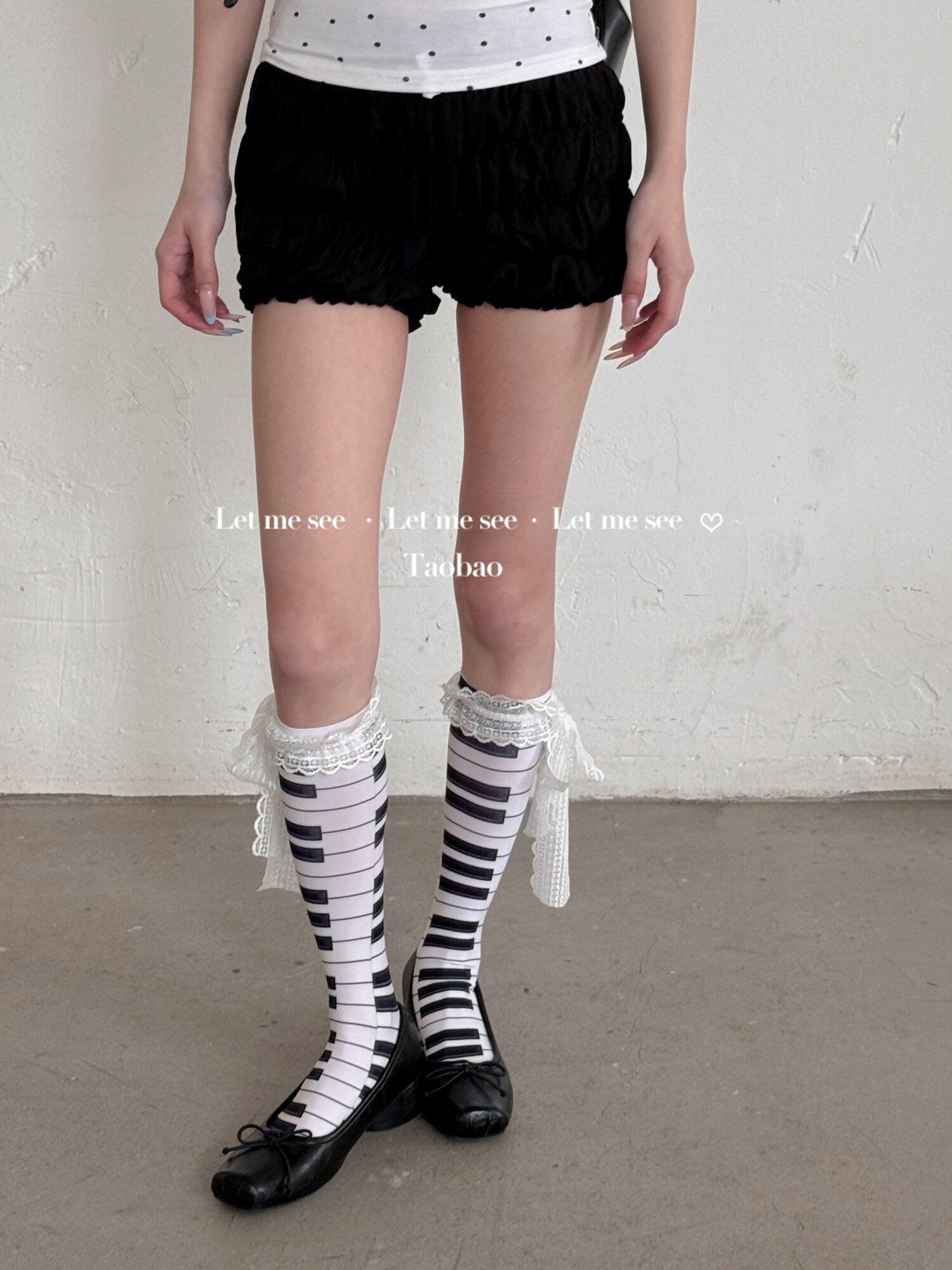 Y2K Polka Dot Lace Socks - LET ME SEE by Land Decora