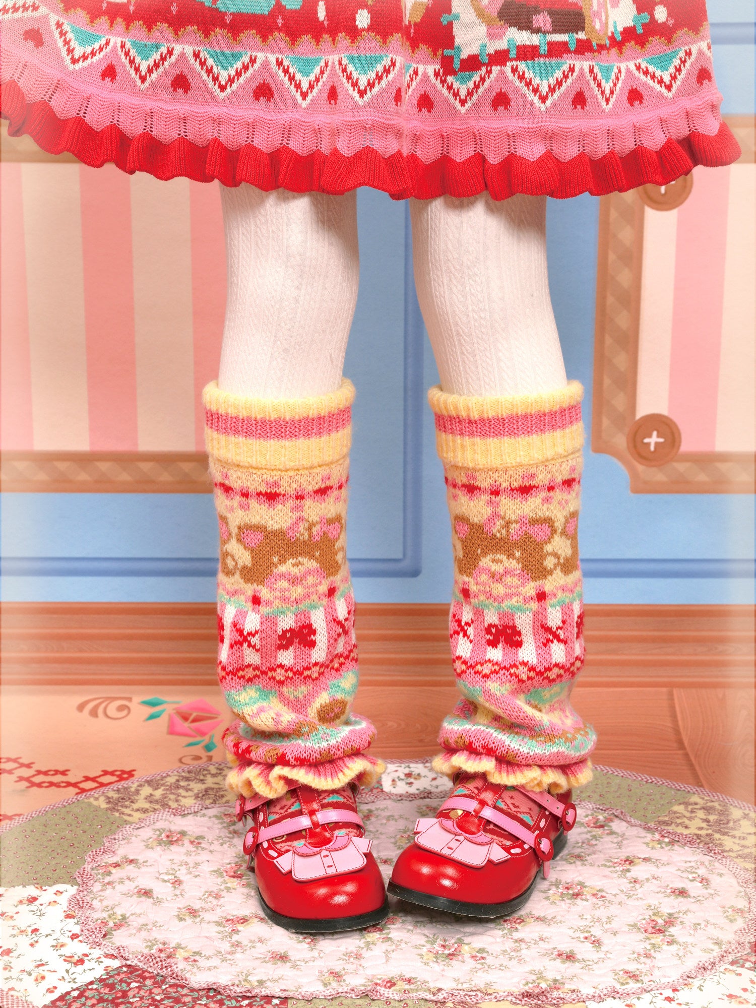 Decora Knit Lace Leg Warmers - Lutra Jump by Land Decora