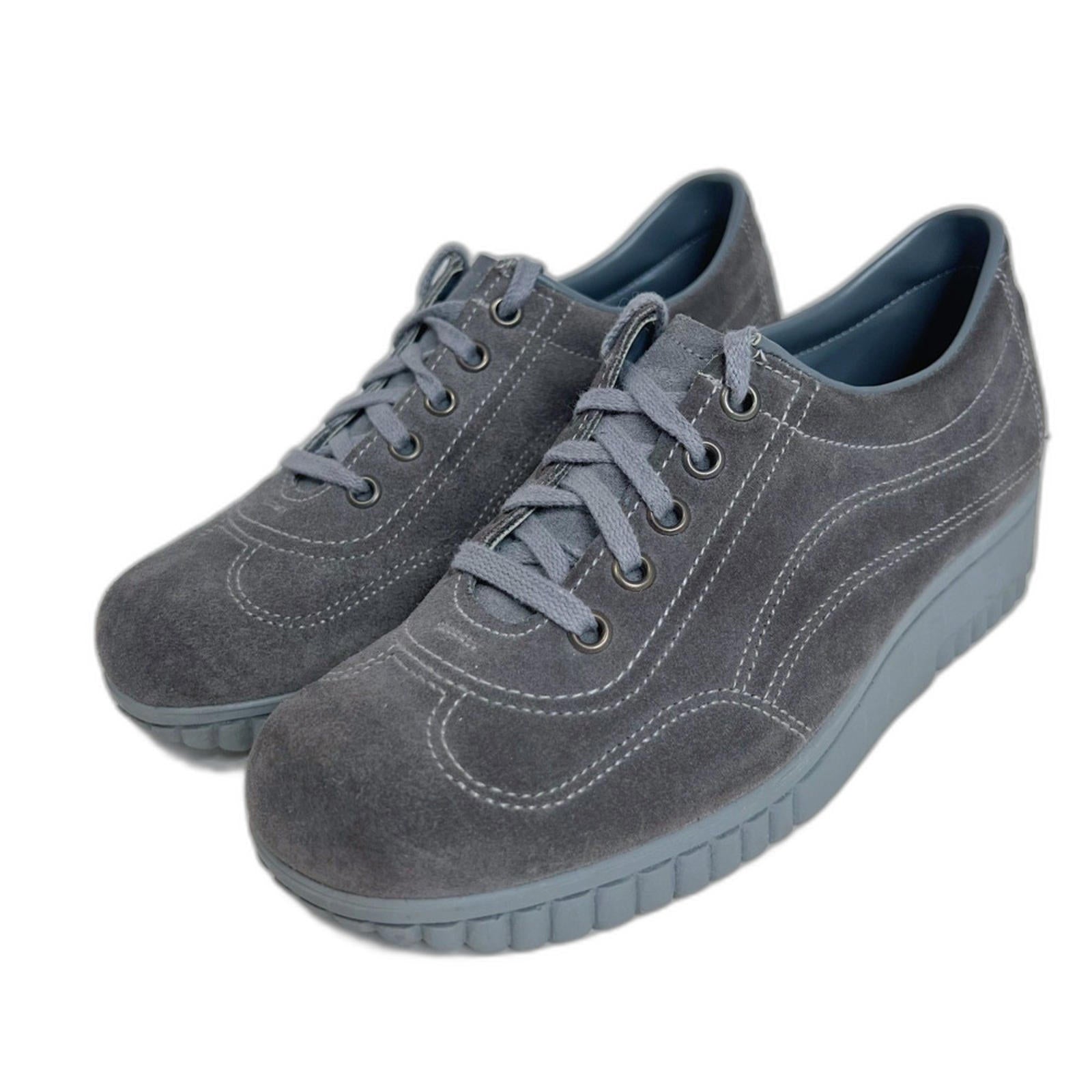 Vintage Kinney Shoes Grey Suede Sneakers Women's Size 8.5 by Hot Girl Secondhand