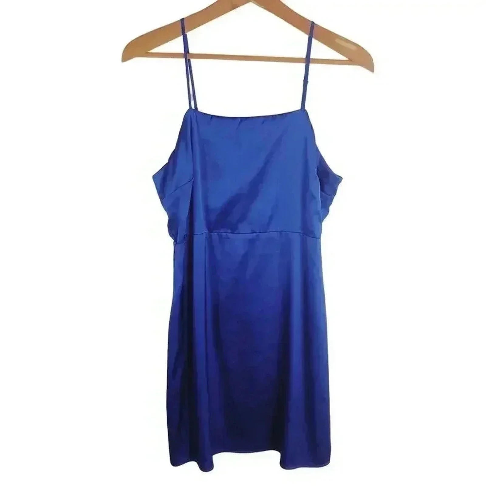 Aqua Electric Blue Satin Mini Dress Formal Cocktail Prom Women's Size by Hot Girl Secondhand