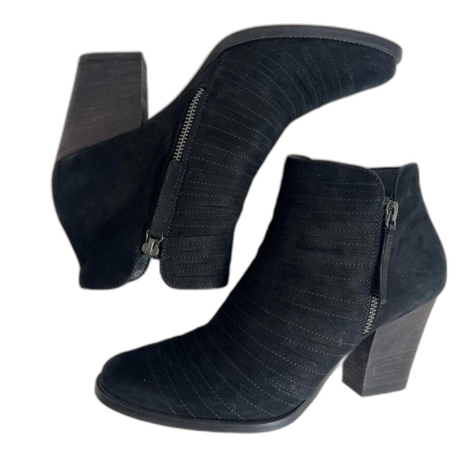 Paul Green Malibu Black Suede Ankle Boots Leather Booties Size 5.5 UK by Hot Girl Secondhand