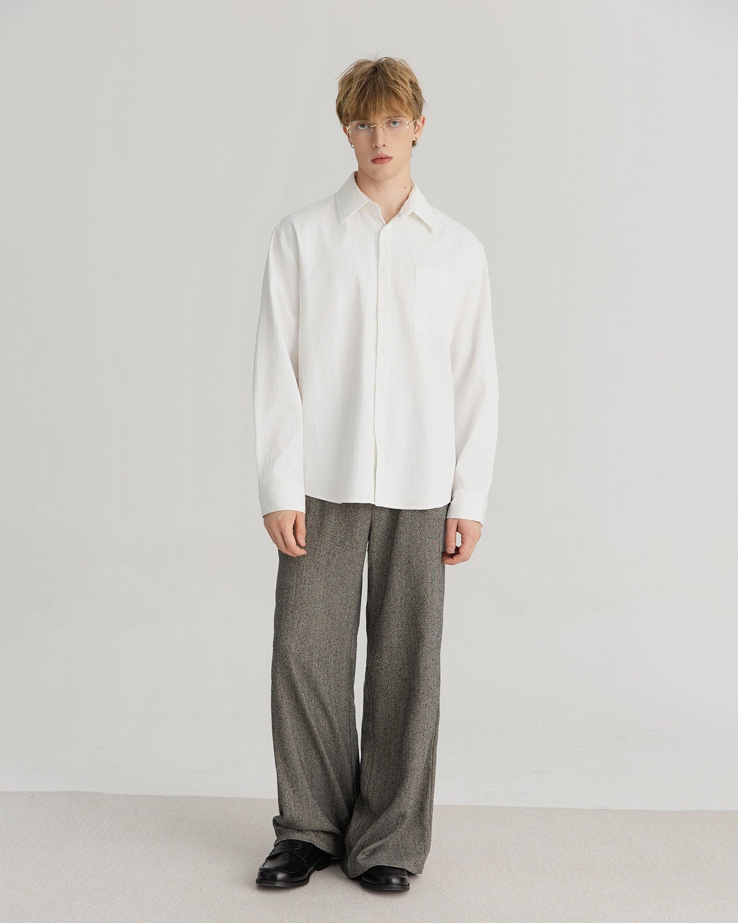 Xequation Black White Textured Shirt by OFFCULTURE