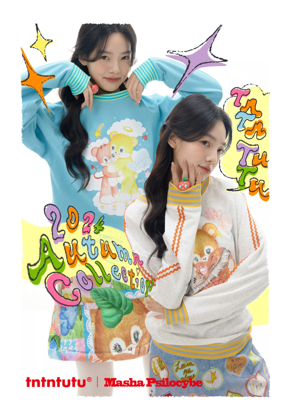 tntntutu Bear Sweatshirt | Whimsical Graphic Pullover | Sporty Long Sl by Land Decora