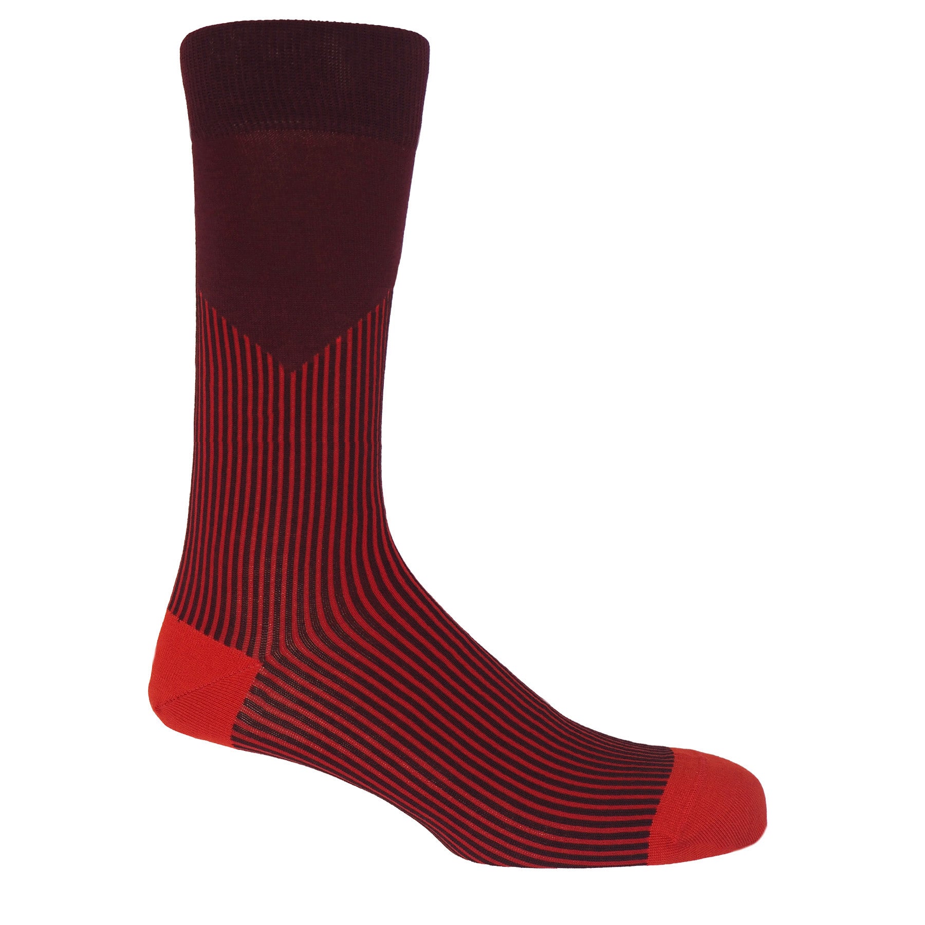 V-Stripe Men's Socks -  Burgundy by Peper Harow