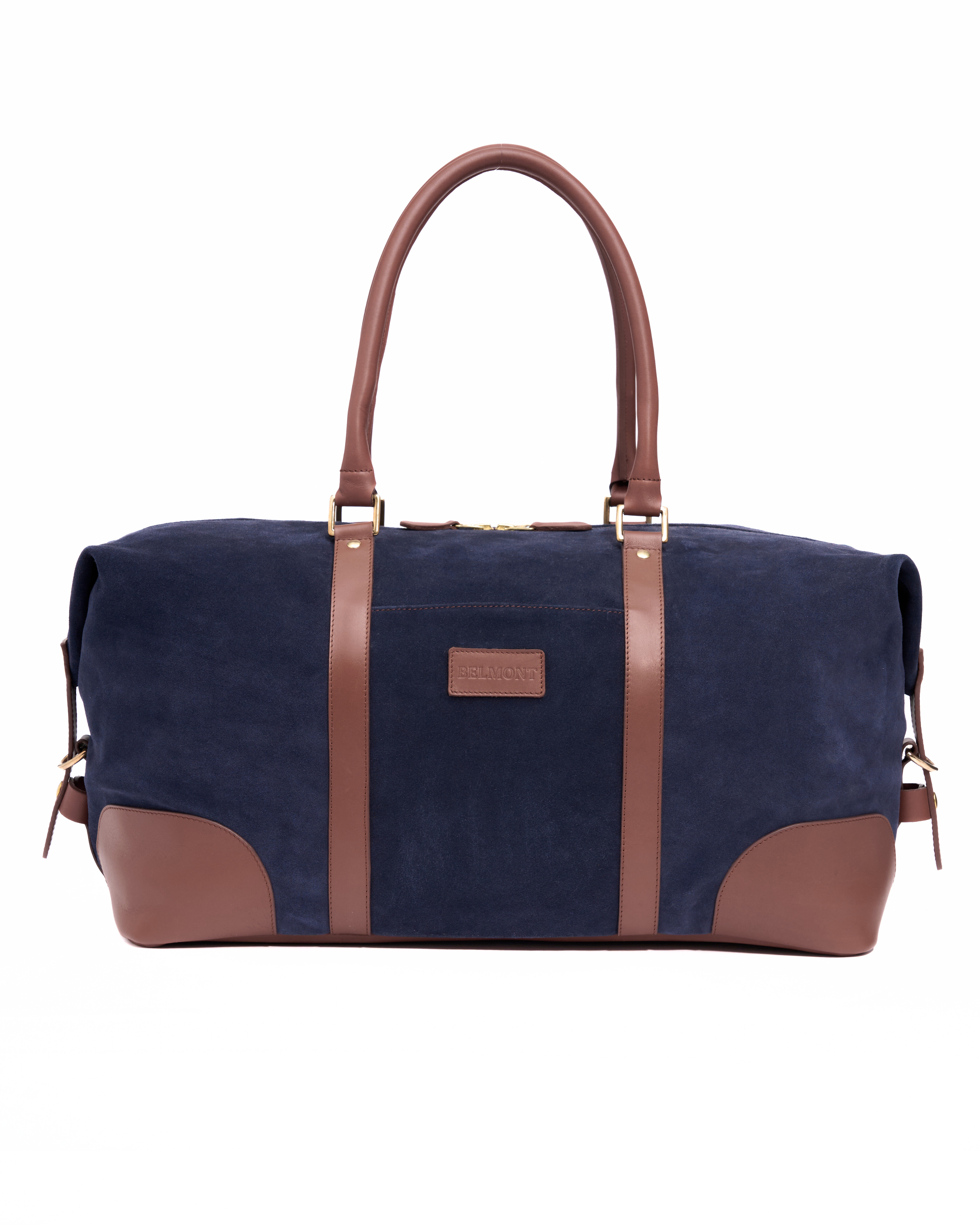 Navy Blue Suede Weekender Bag by Belmont GB