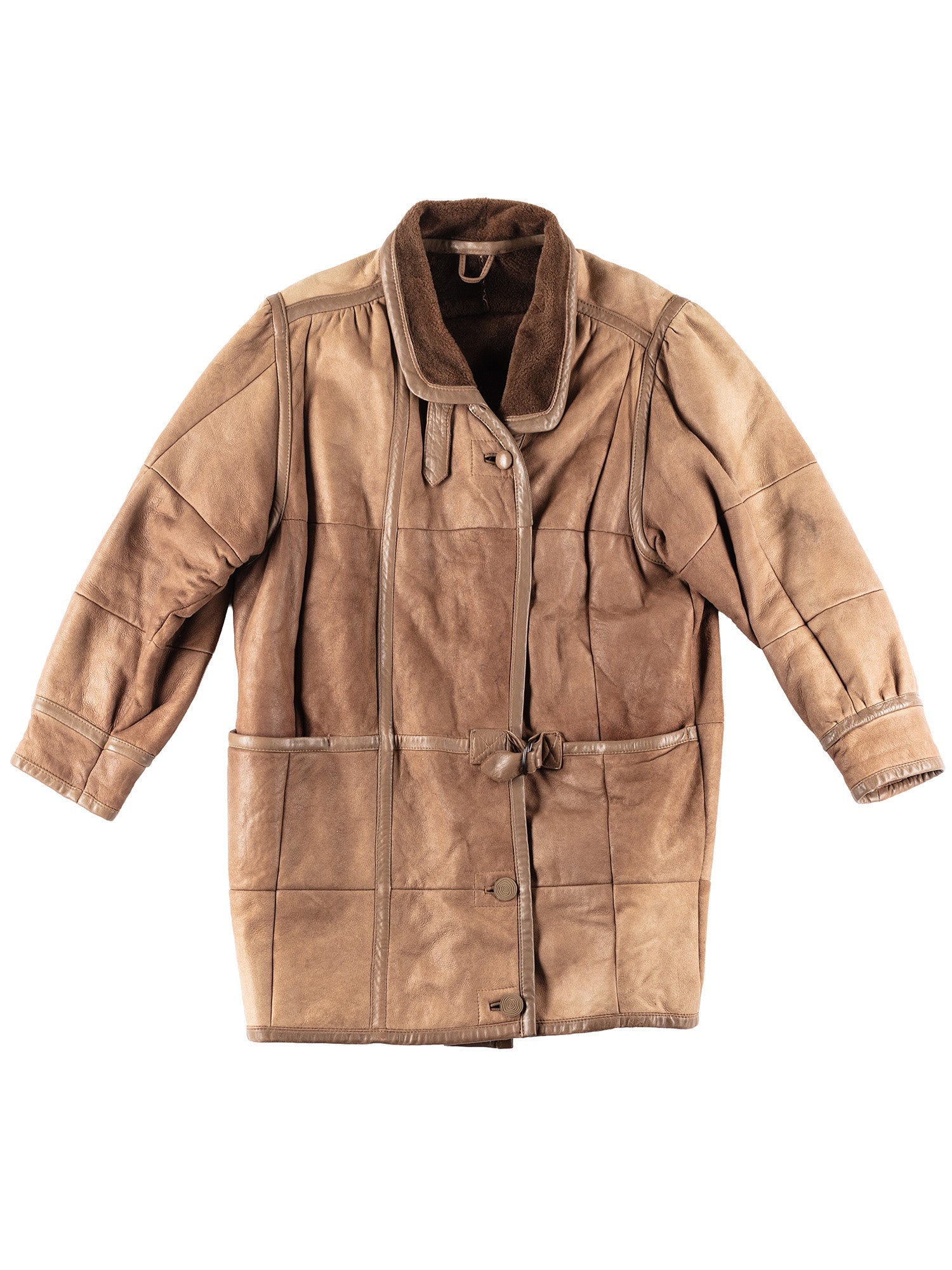 Vintage 80's Women Sheepskin Coat in Beige by Northern Grip