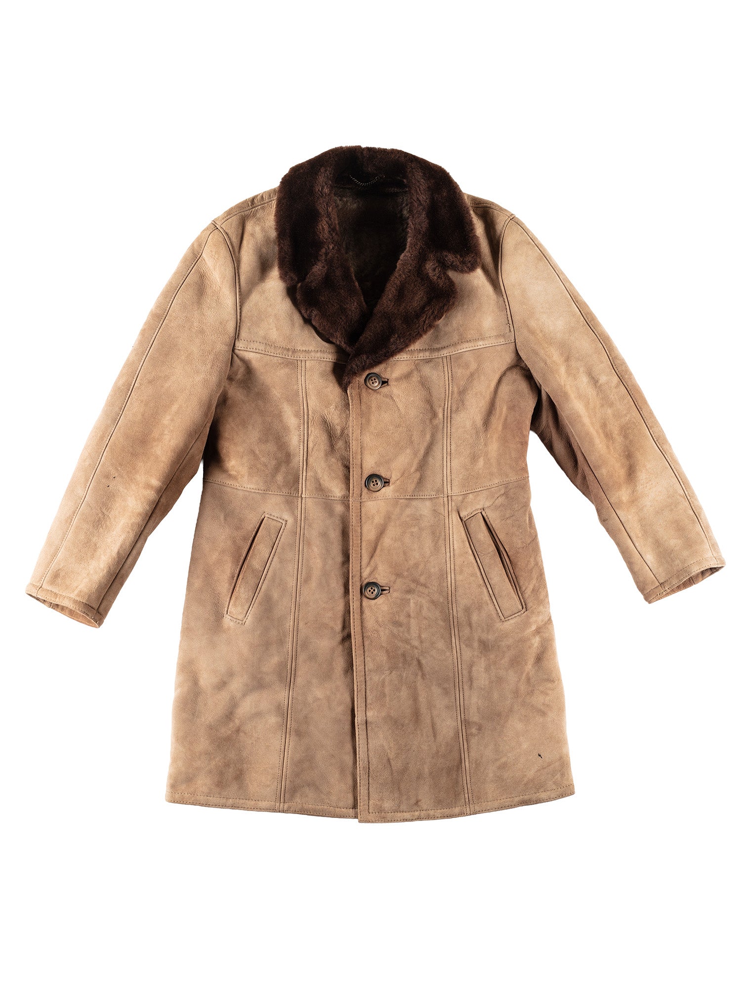 Vintage 70's Men Sheepskin Coat in Beige by Northern Grip