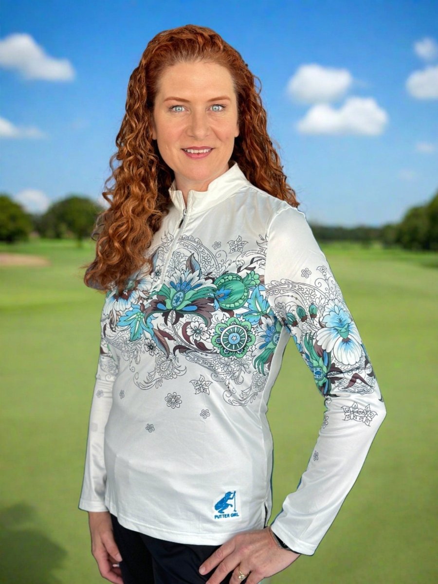 Flower Sketch Long Sleeve Sun Shirt by Putter Girl