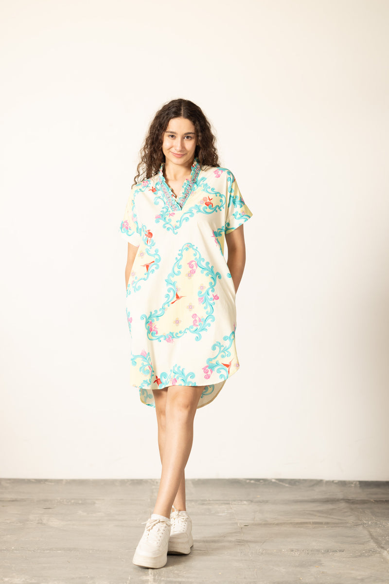 AQUA SCROLL ALANA DRESS by Maude Vivante