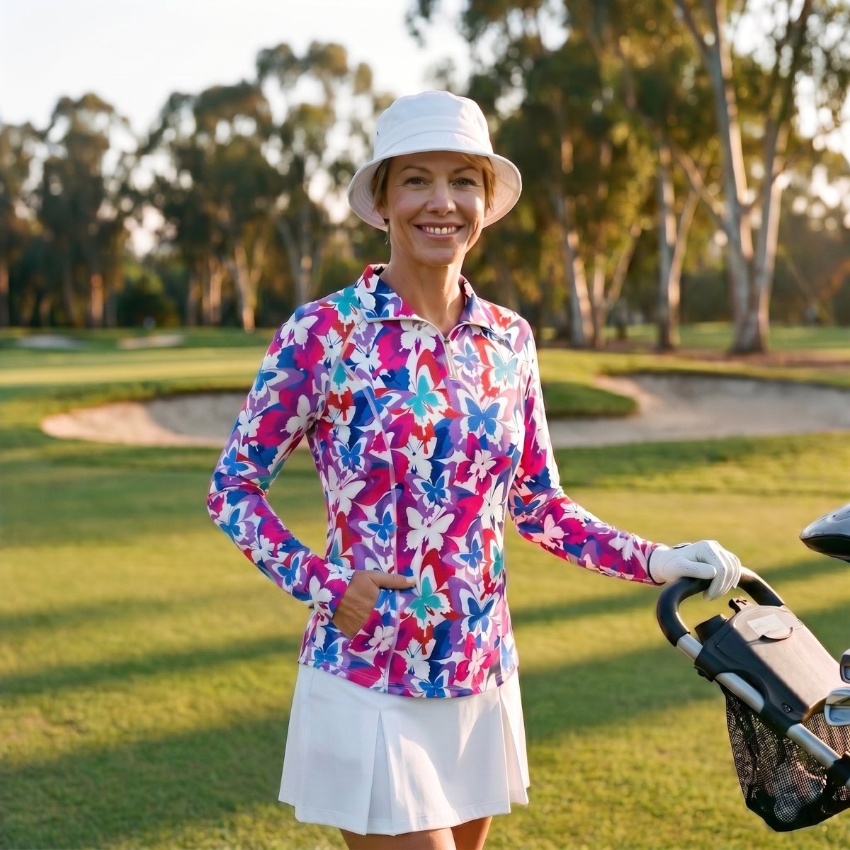 Cool Mesh Pocket Long Sleeve Polo by Putter Girl