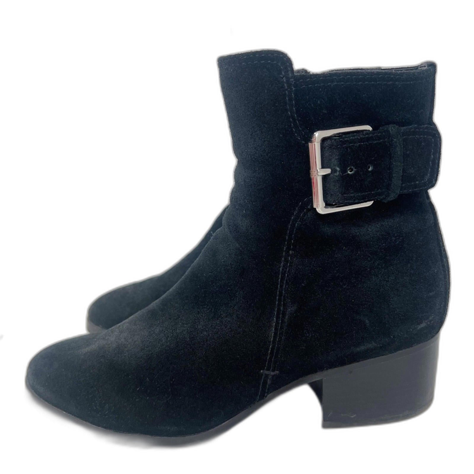 Via Spiga Octavia Black Suede Leather Ankle Boots Booties Buckled Size by Hot Girl Secondhand