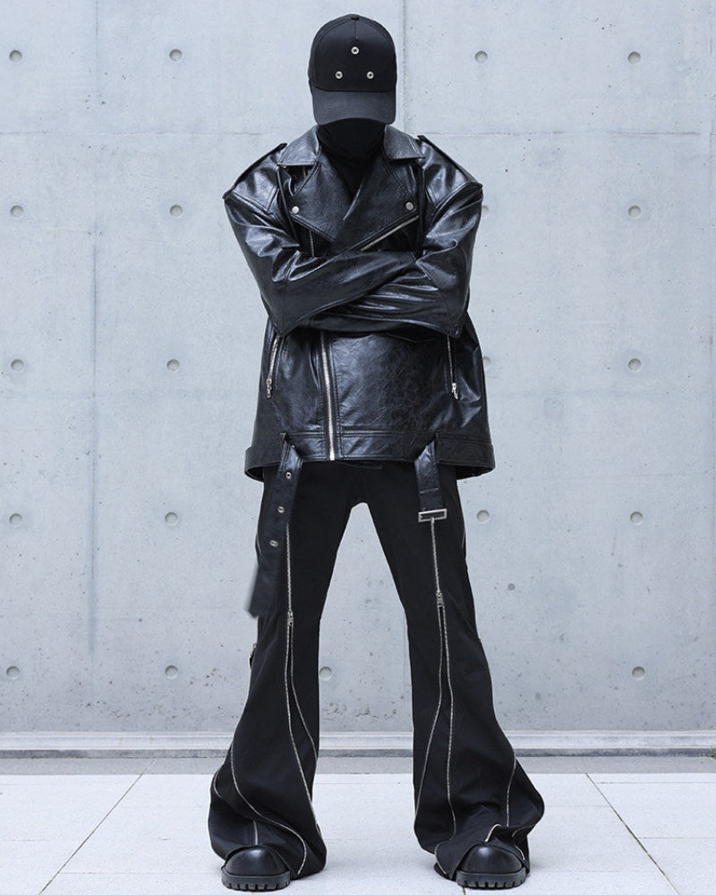 Zipper Detail Flare Pants by OFFCULTURE