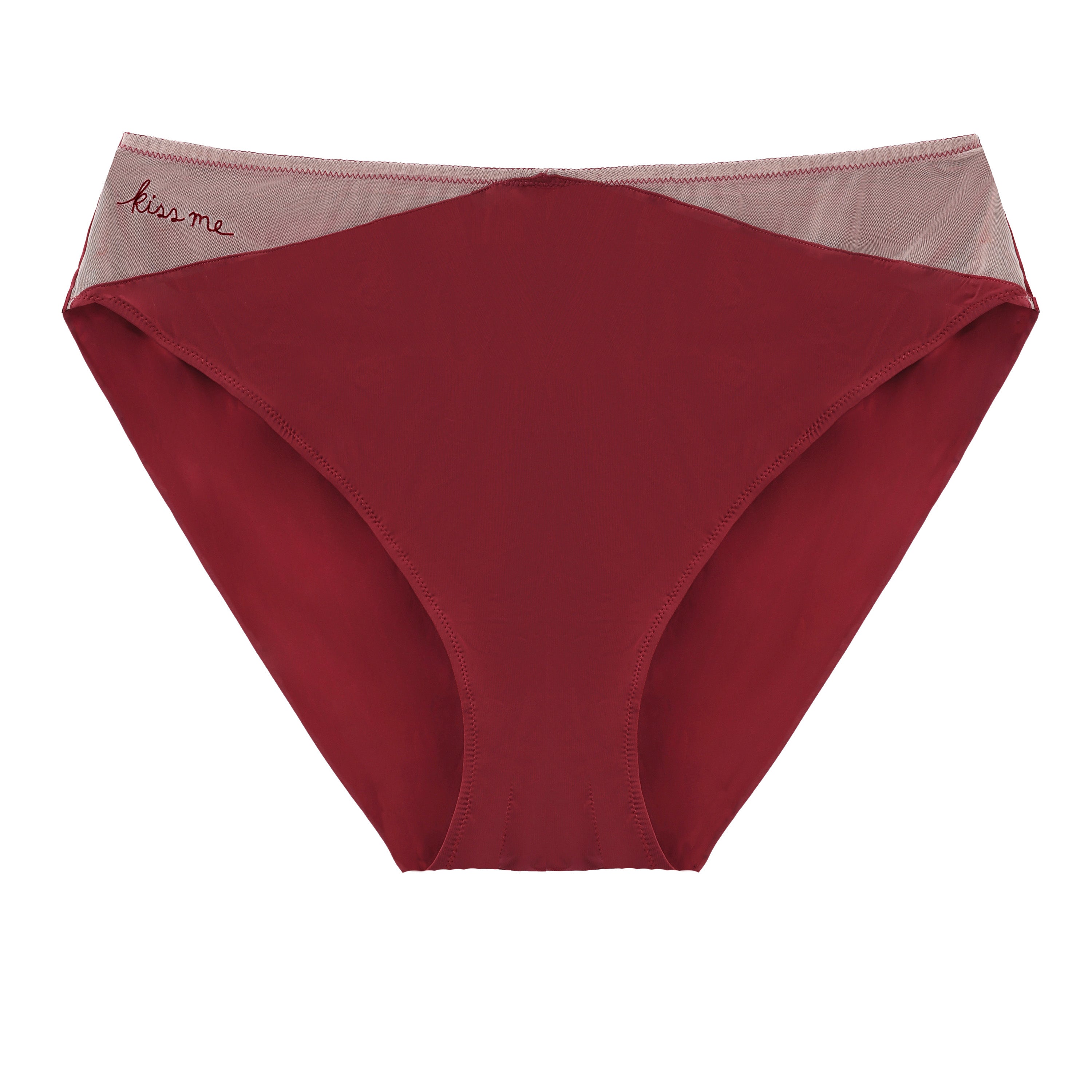 Kiss Me Embroidered High-Waist Seamless Cheeky | Amour d'Agnette Lingerie by Amour d'Agnette