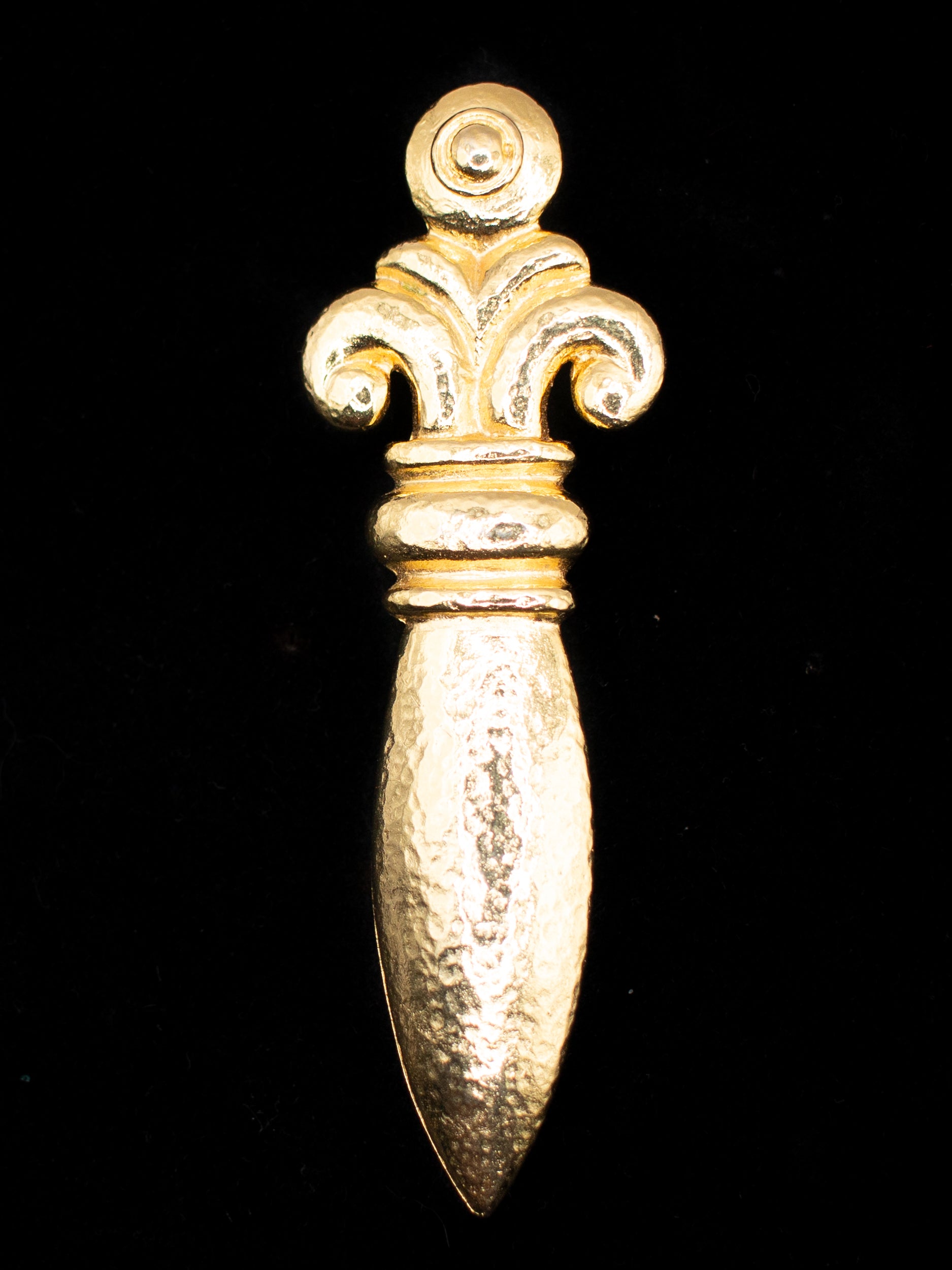 Vintage Fleur-De-Lis Dagger Statement Brooch from 70s by Northern Grip