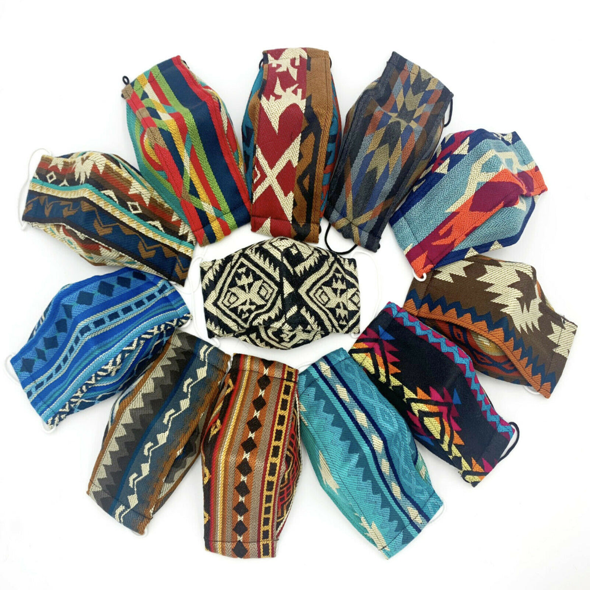 Lot Of 10 Unisex Adult Reusable Washable Face Masks - Aztec Pattern Ha by ECUALAMA