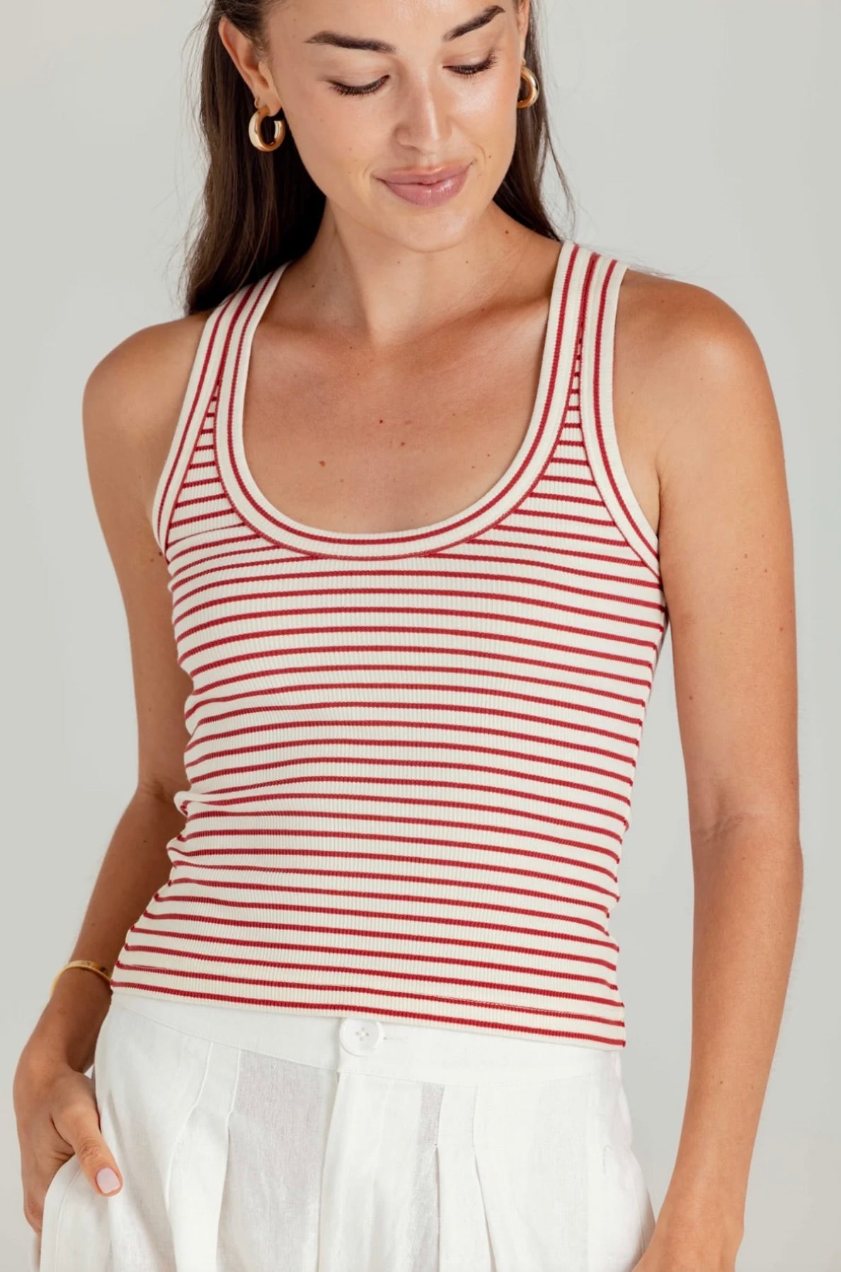 We Are Sundays Danny Tank in Regatta Stripe by Sierra Deene