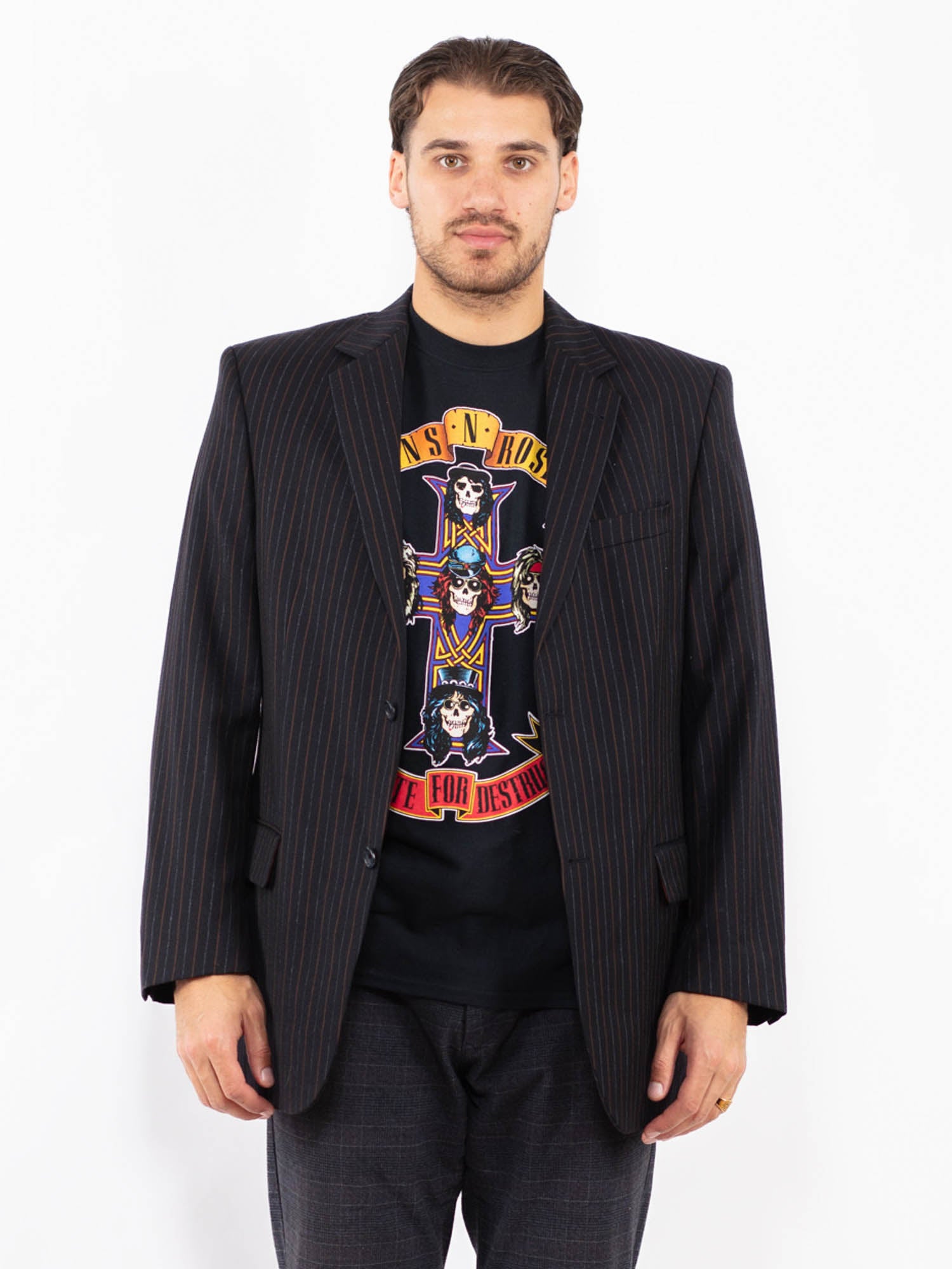 Vintage 90's Men Wool Blazer Jacket in Multi by Northern Grip