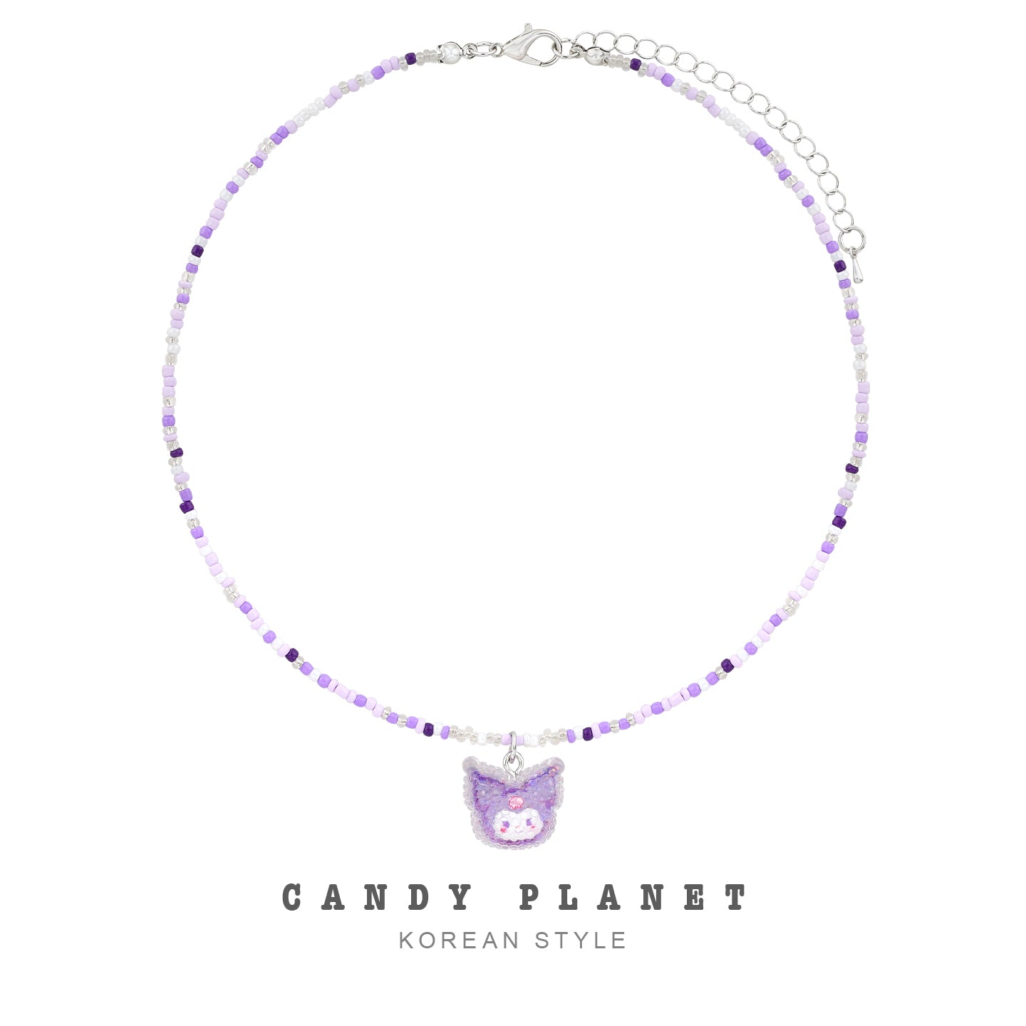 Decora Kei Kuromi Purple Sugar Beaded Necklace - Candy Planet by Land Decora