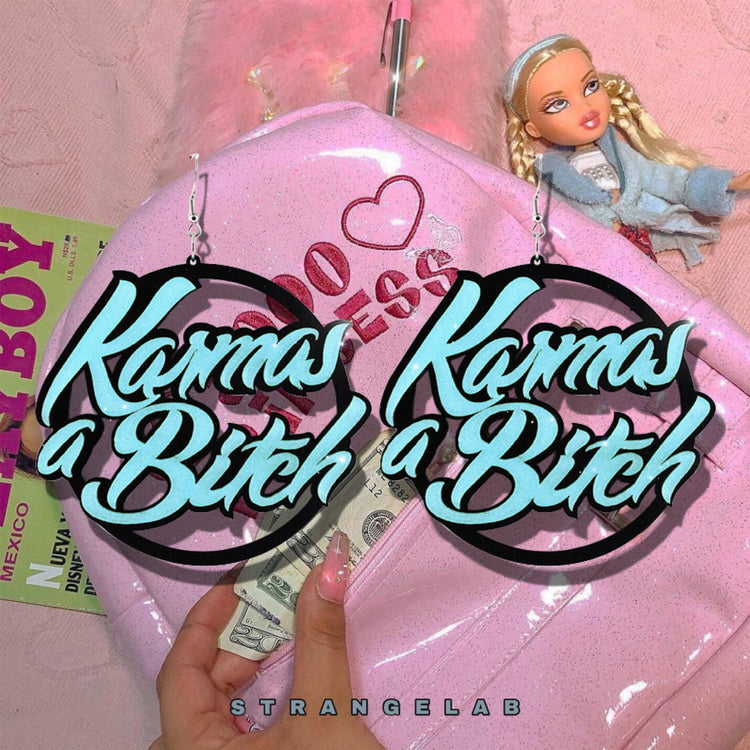 Strangelab Bad Mood Acrylic Earrings | Bold Hip-Hop Letter Earrings fo by Land Decora