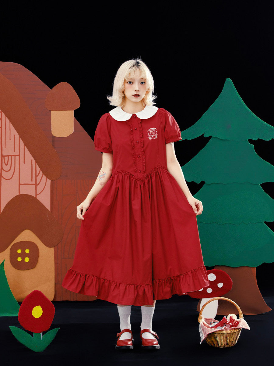 Vintage Red Embroidered Dress - Meugler by Land Decora