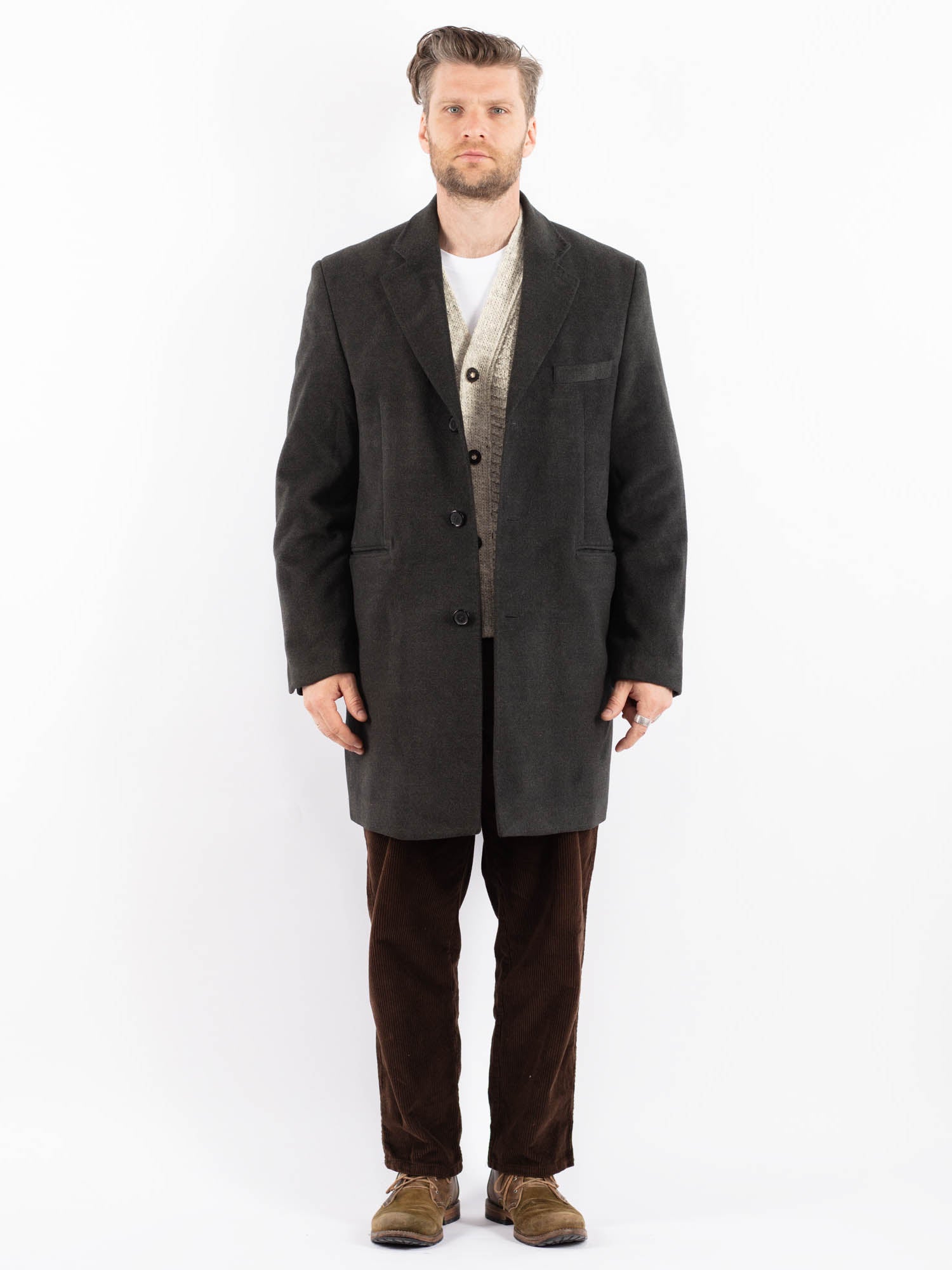 Vintage 00's Men Overcoat in Gray by Northern Grip