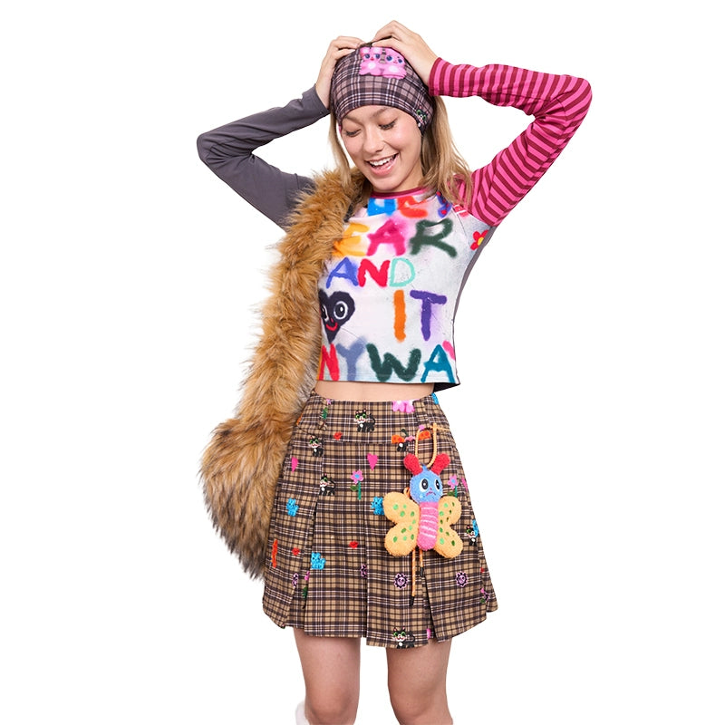 Girly Fashion Iscreamcolour Plaid Pleated Skirt | Cute & Stylish Outfit by Land Decora