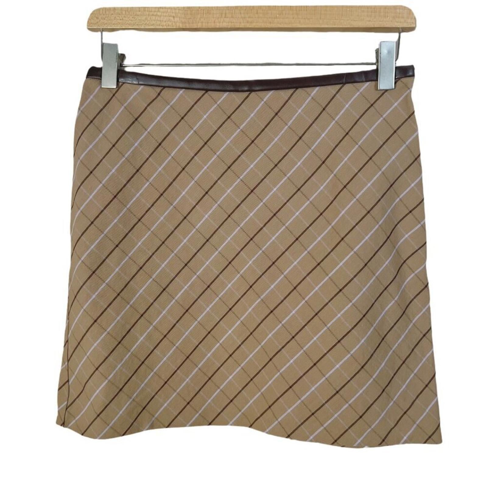 y2k Vintage Mossimo Tan Plaid Mini Skirt Preppy Women's Size 4 by Hot Girl Secondhand