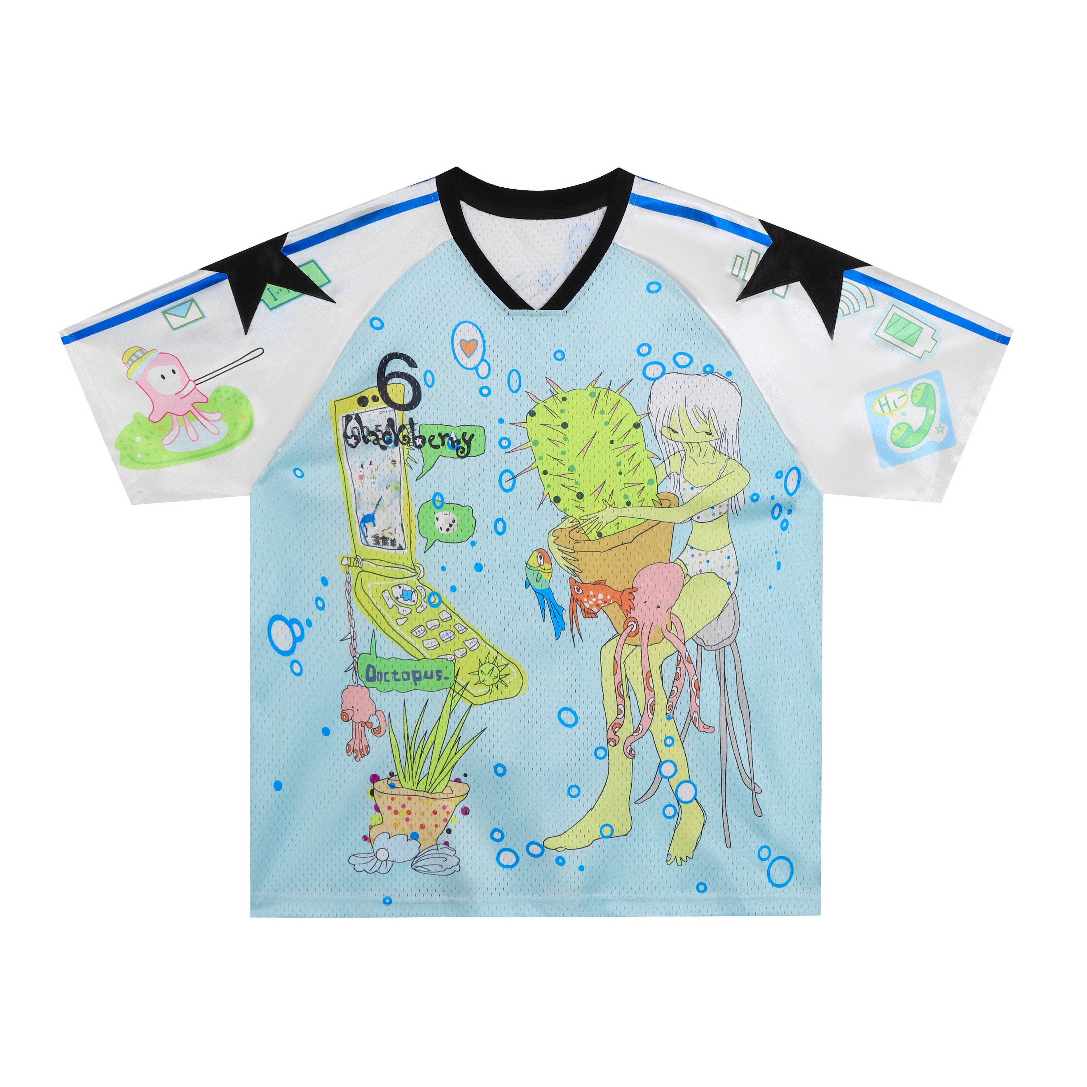 Y2K Jersey Top - BlackBerry by Land Decora