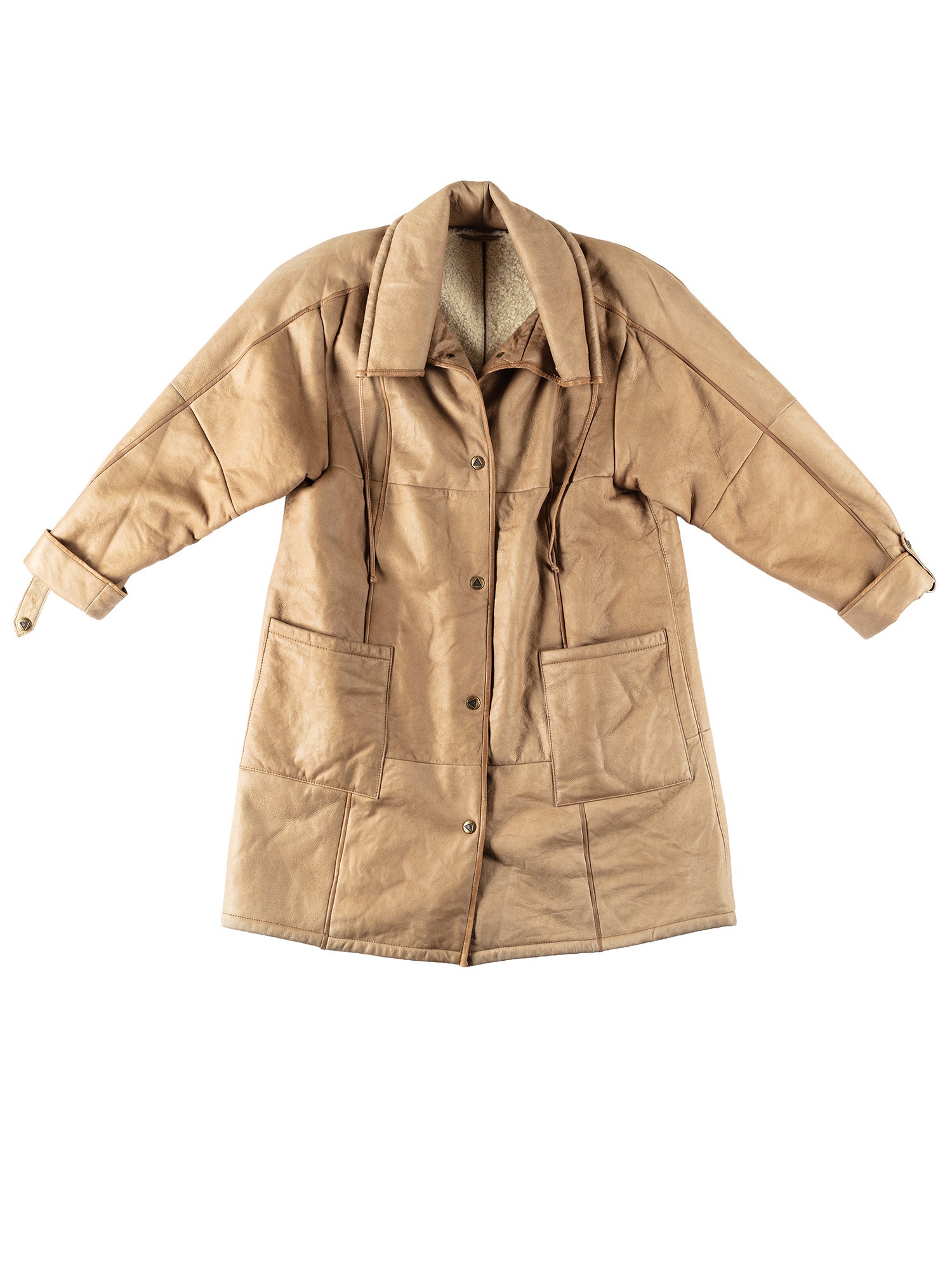 Vintage 80's Women Sheepskin Coat in Beige by Northern Grip